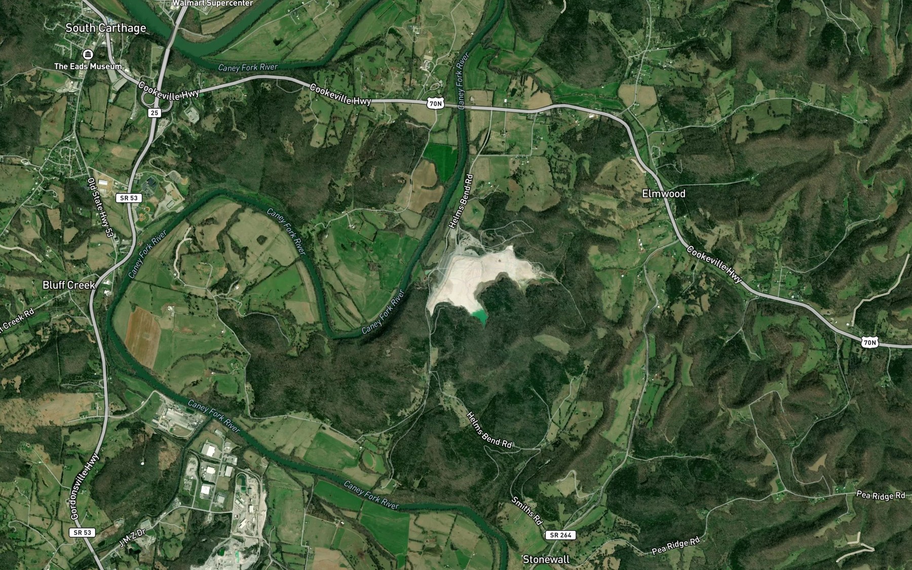 Satellite map of the Jersey Miniery Zinc Company Lake