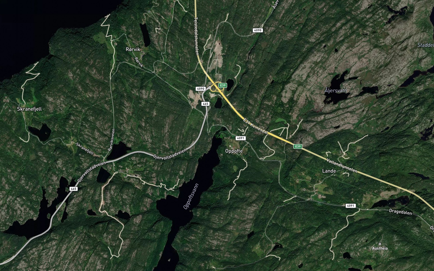 Satellite map of the Opoftevann