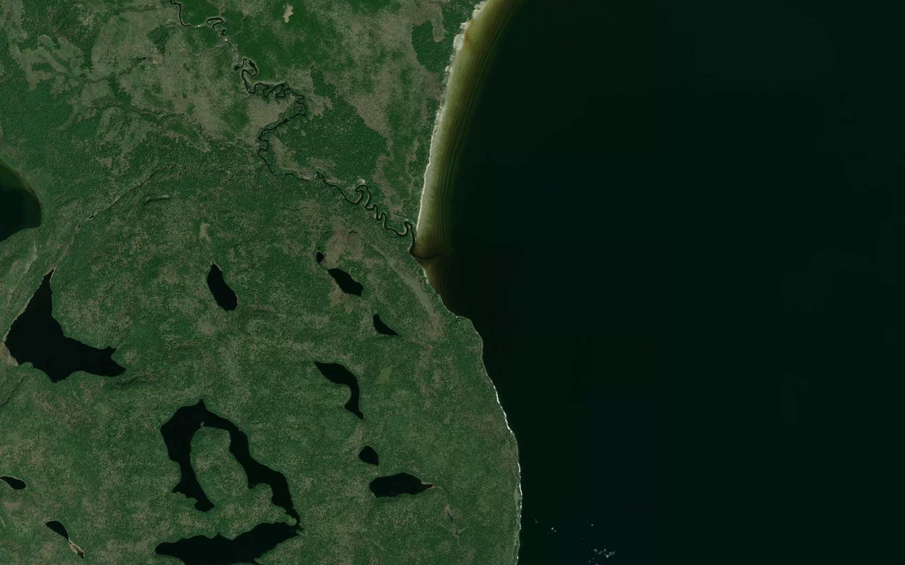 Satellite map of the Whitesand River