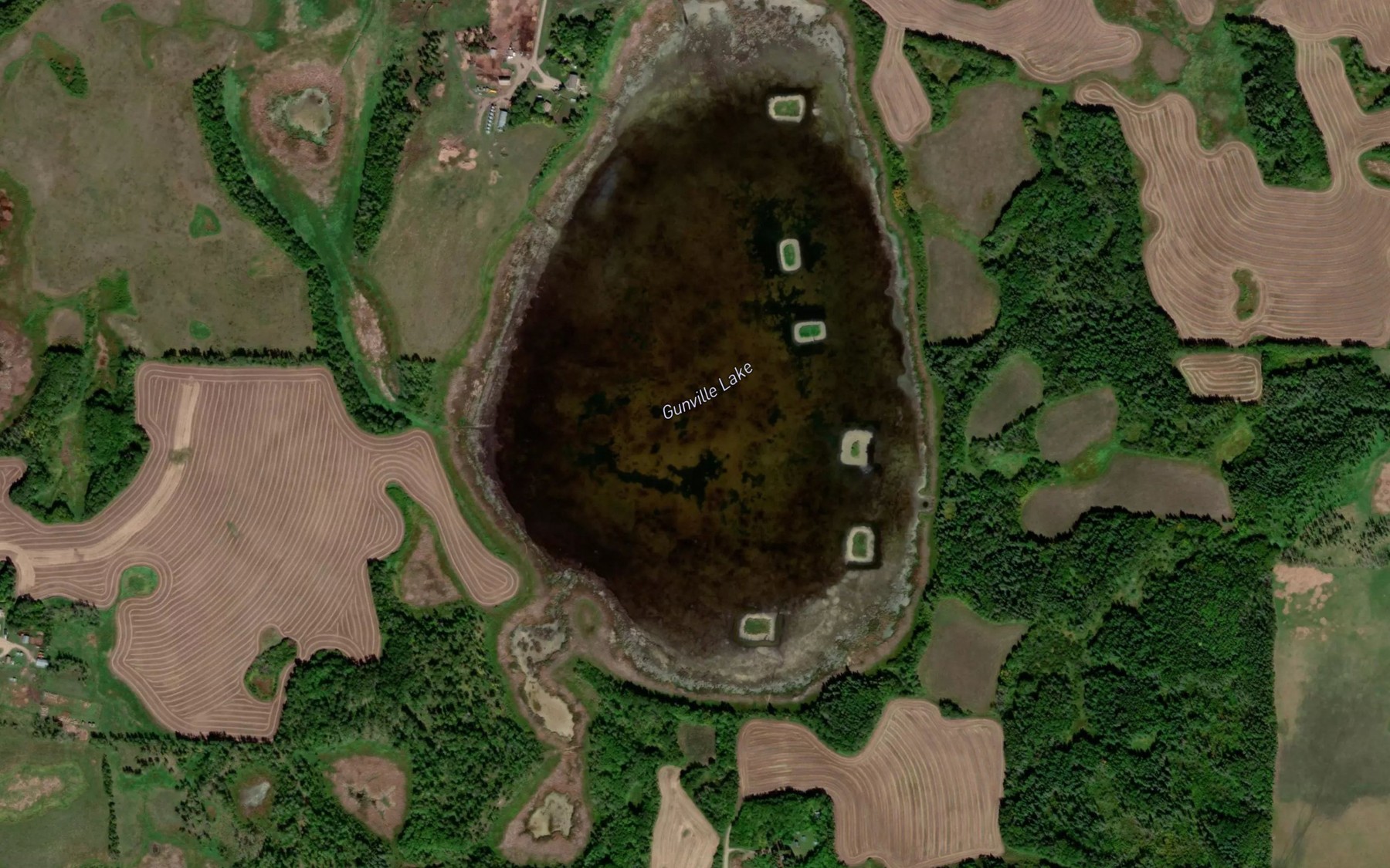 Satellite map of the Gunville Lake