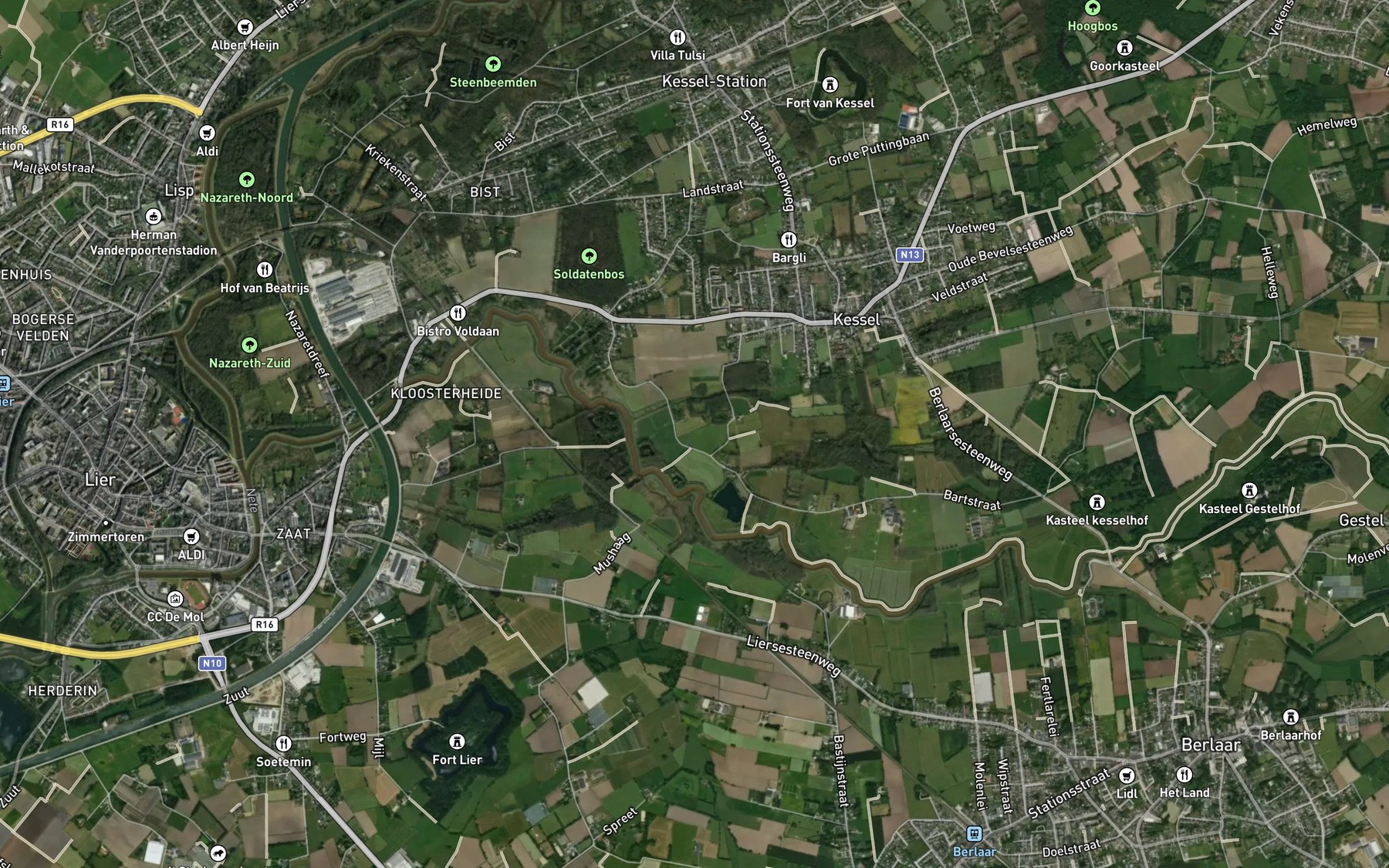 Satellite map of the Hellegatbeek