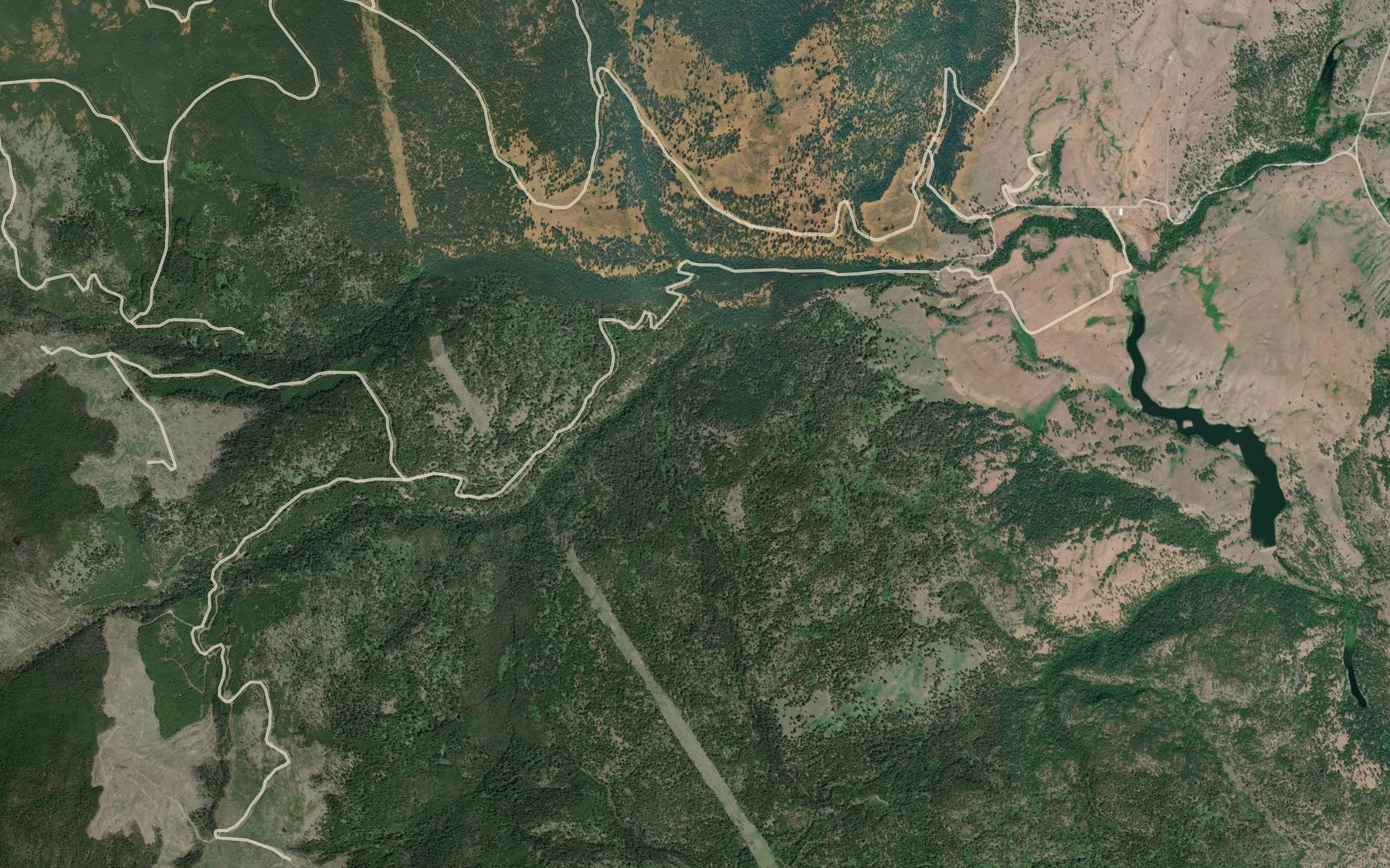 Satellite map of the Skulaow Creek