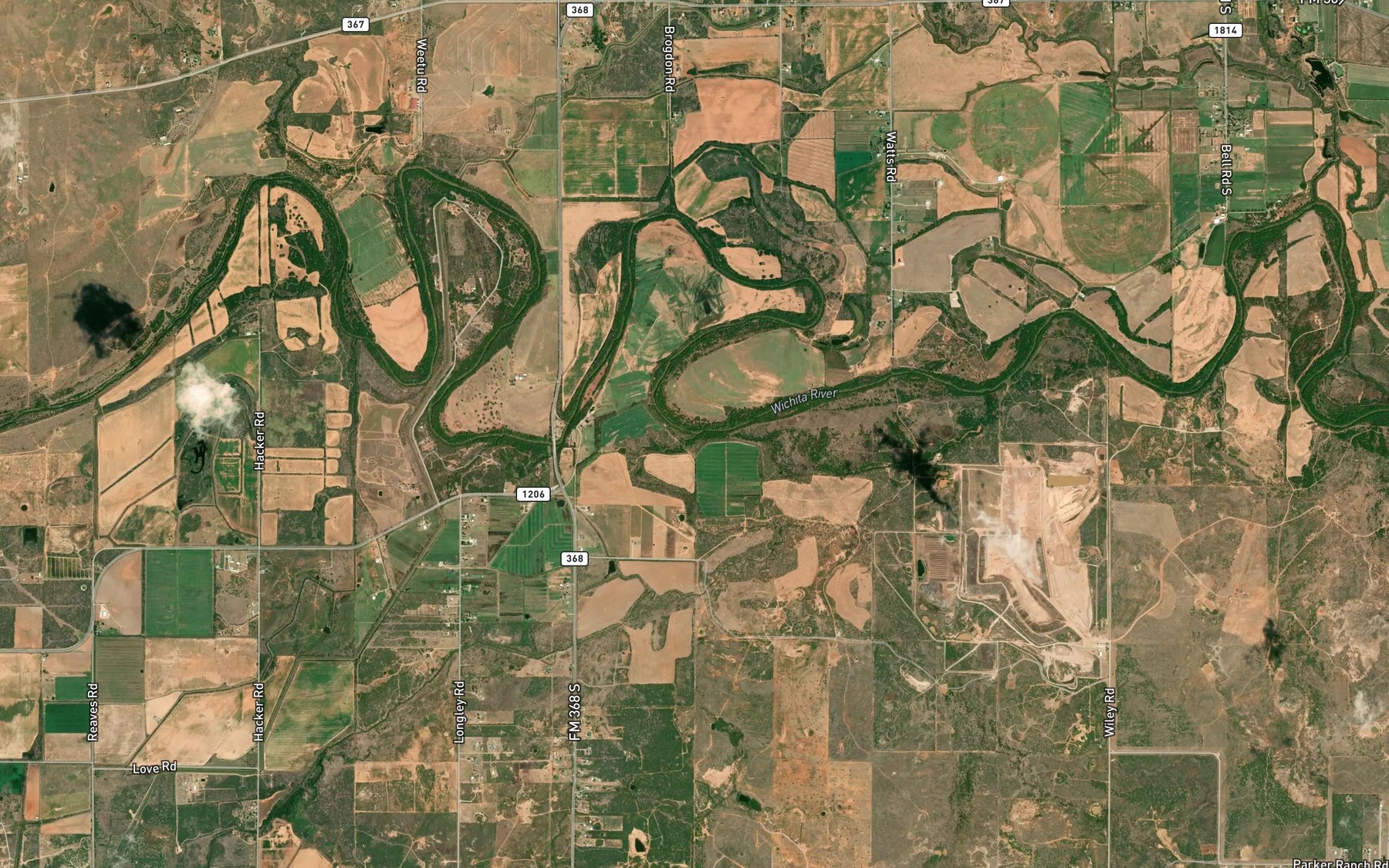Satellite map of the Antelope Creek