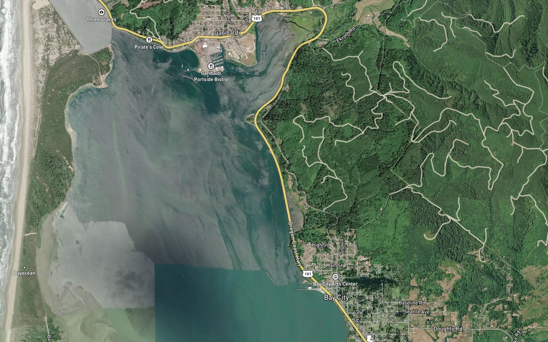 Satellite map of the Bay City Channel
