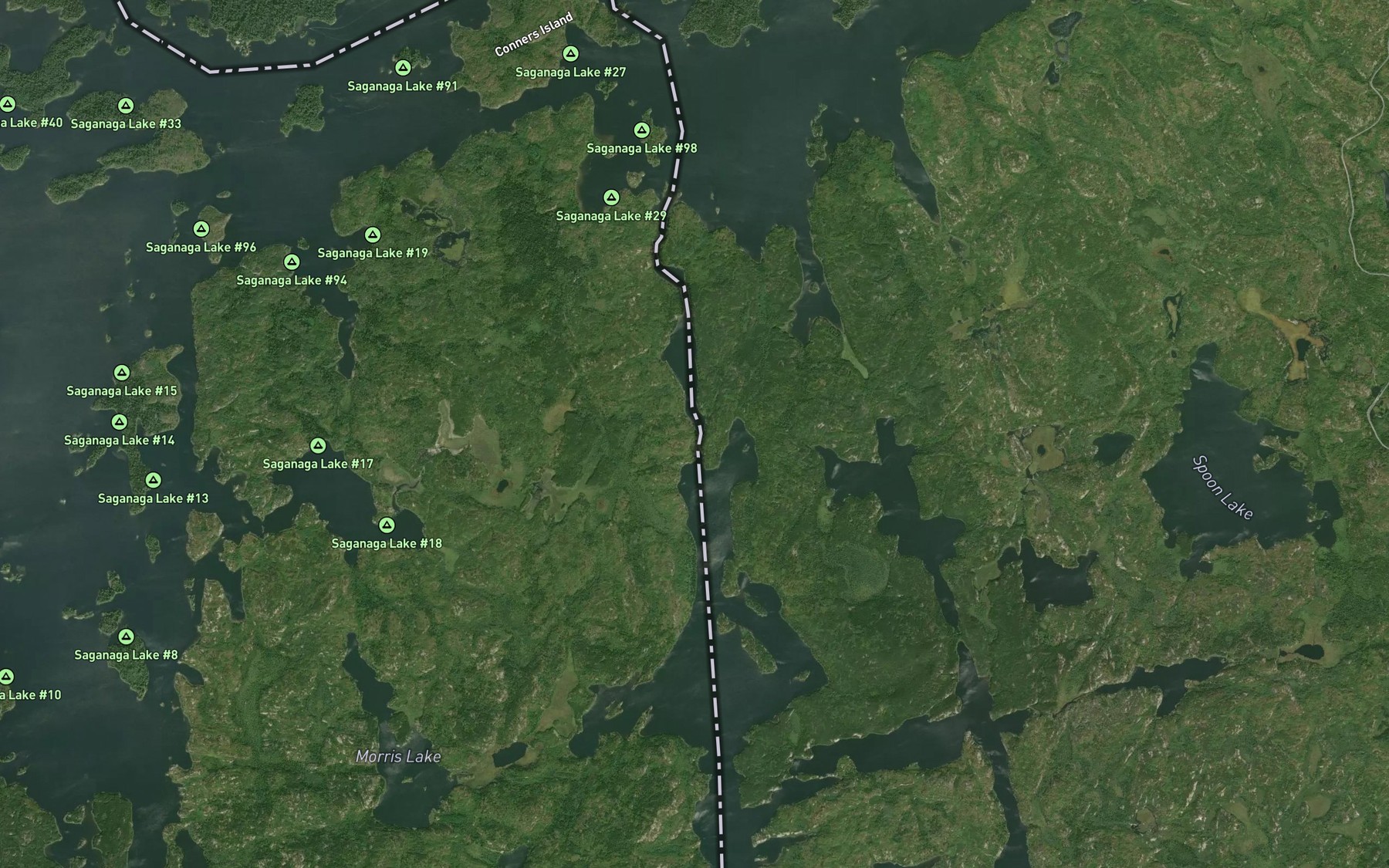 Satellite map of the Horsetail Rapids