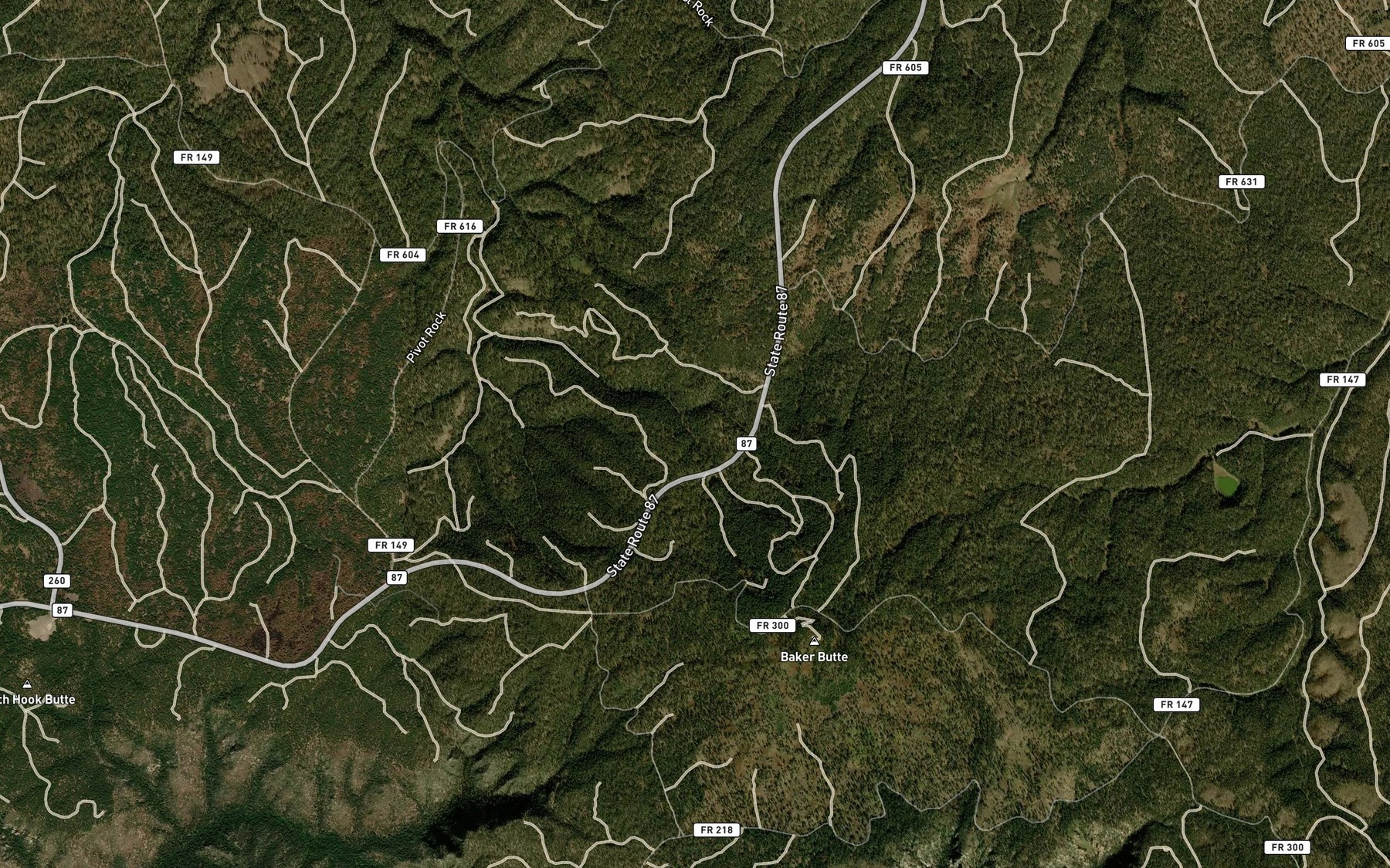 Satellite map of the Huffer Springs