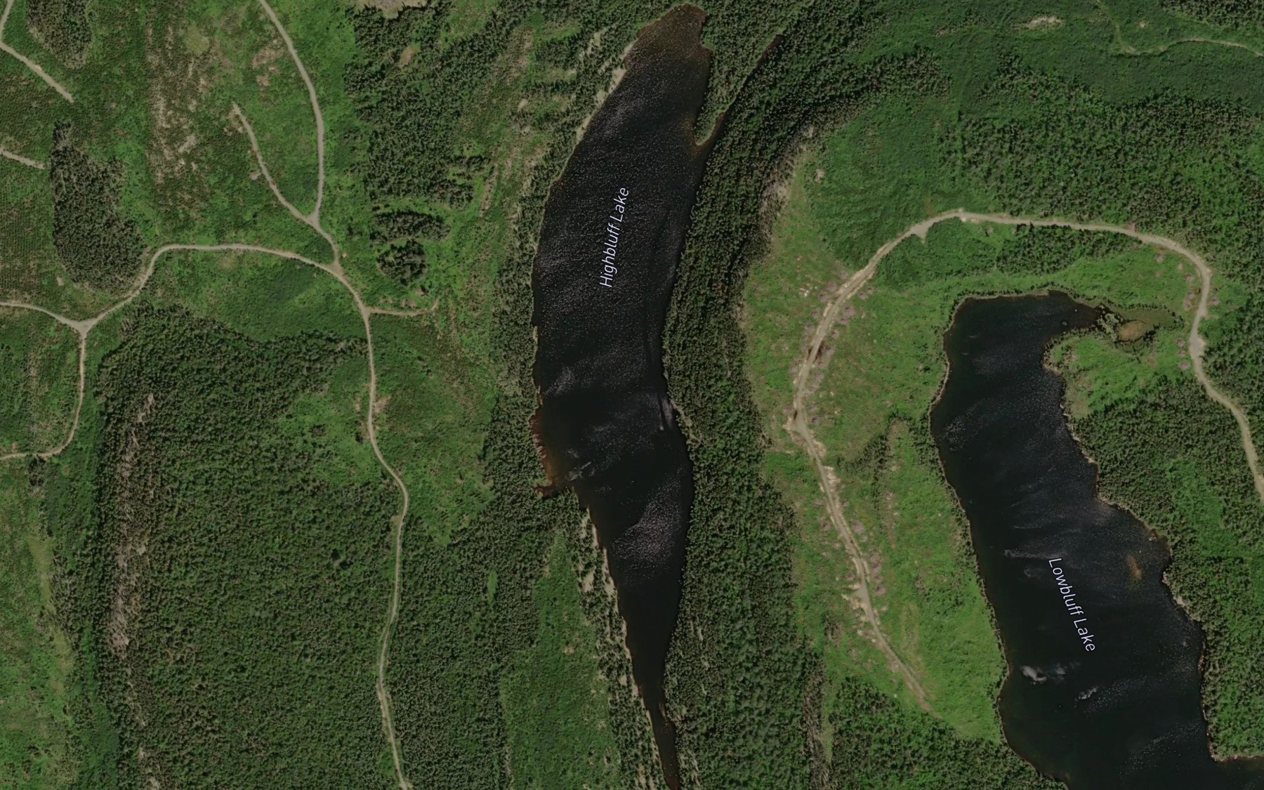 Satellite map of the Highbluff Lake