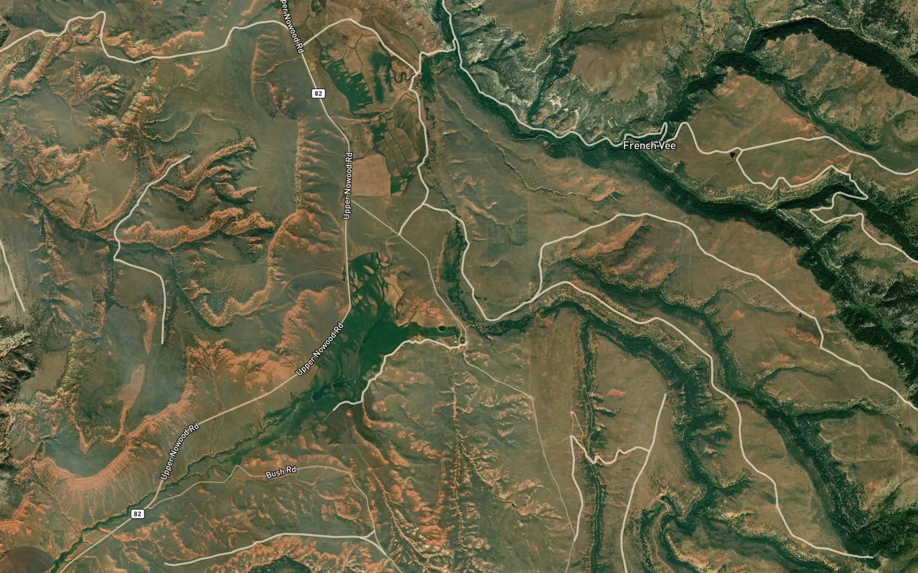 Satellite map of the Ferris Creek