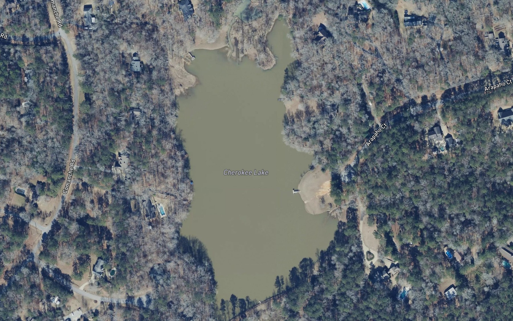 Satellite map of the Cherokee Lake