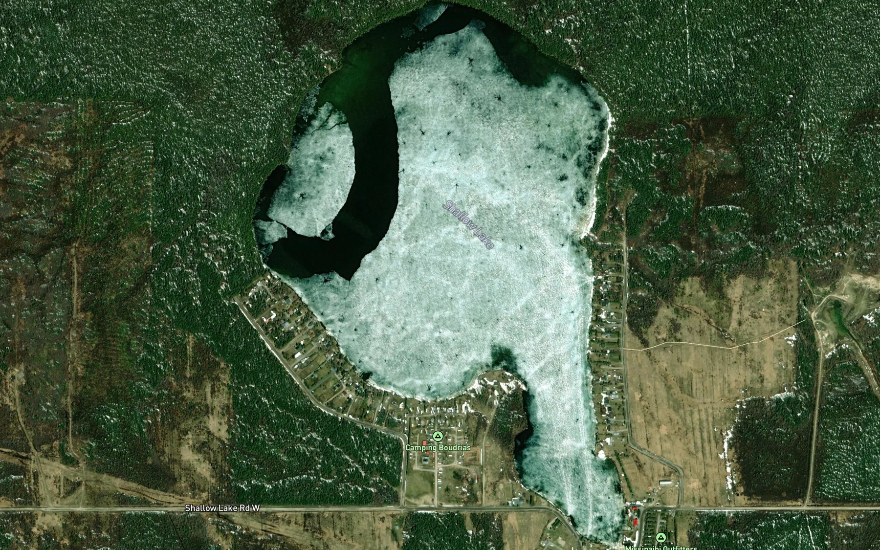 Satellite map of the Shallow Lake