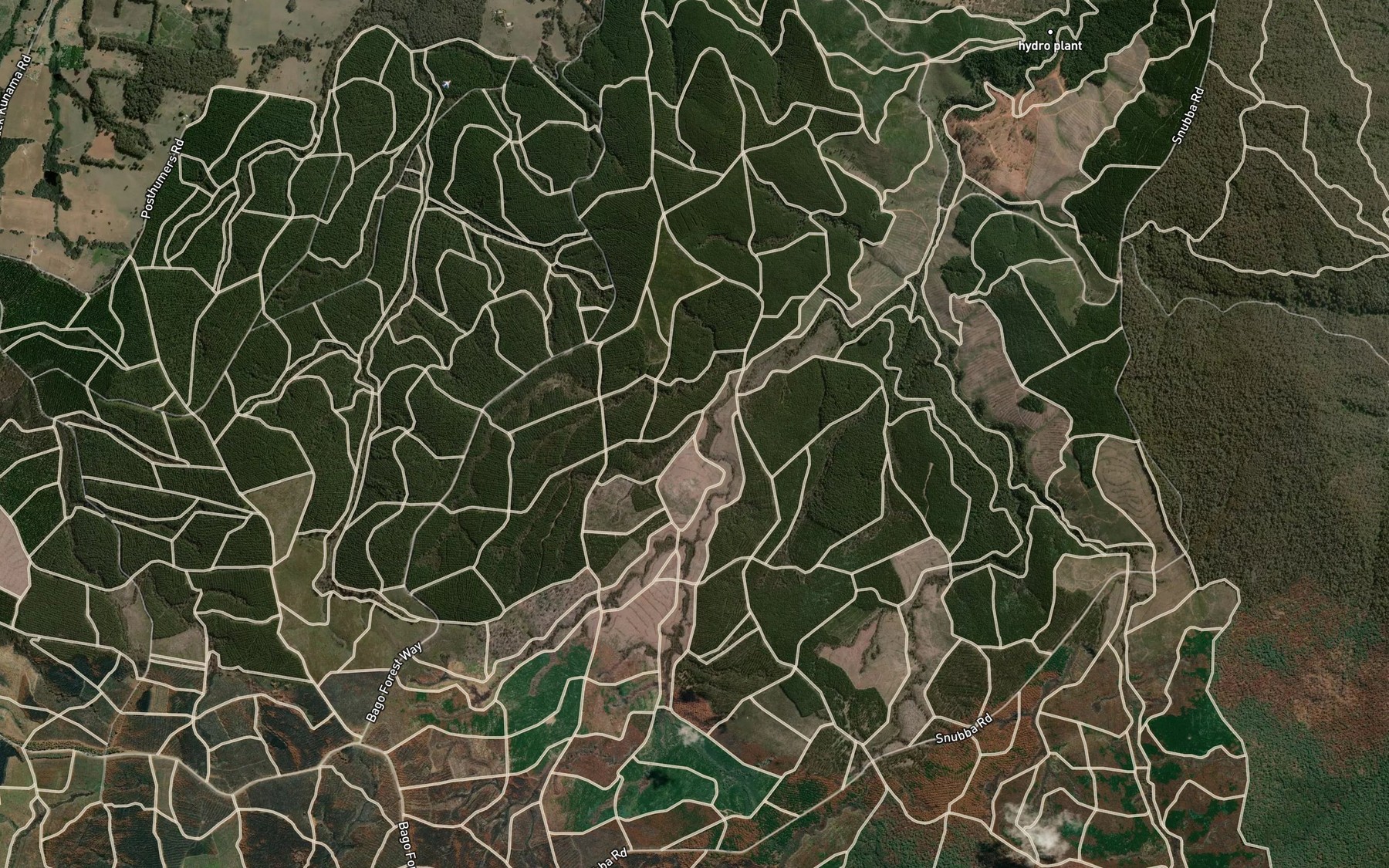 Satellite map of the Boggy Gully