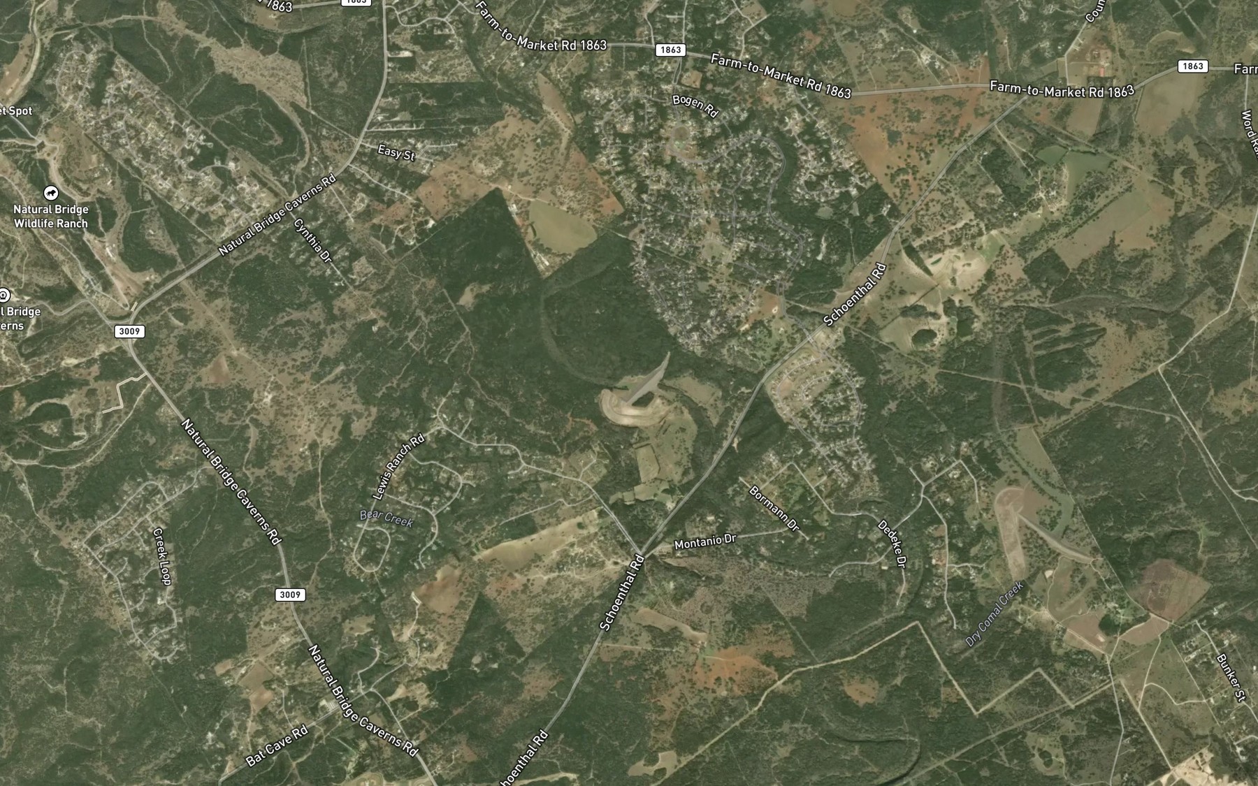 Satellite map of the Soil Conservation Service Site 1 Reservoir