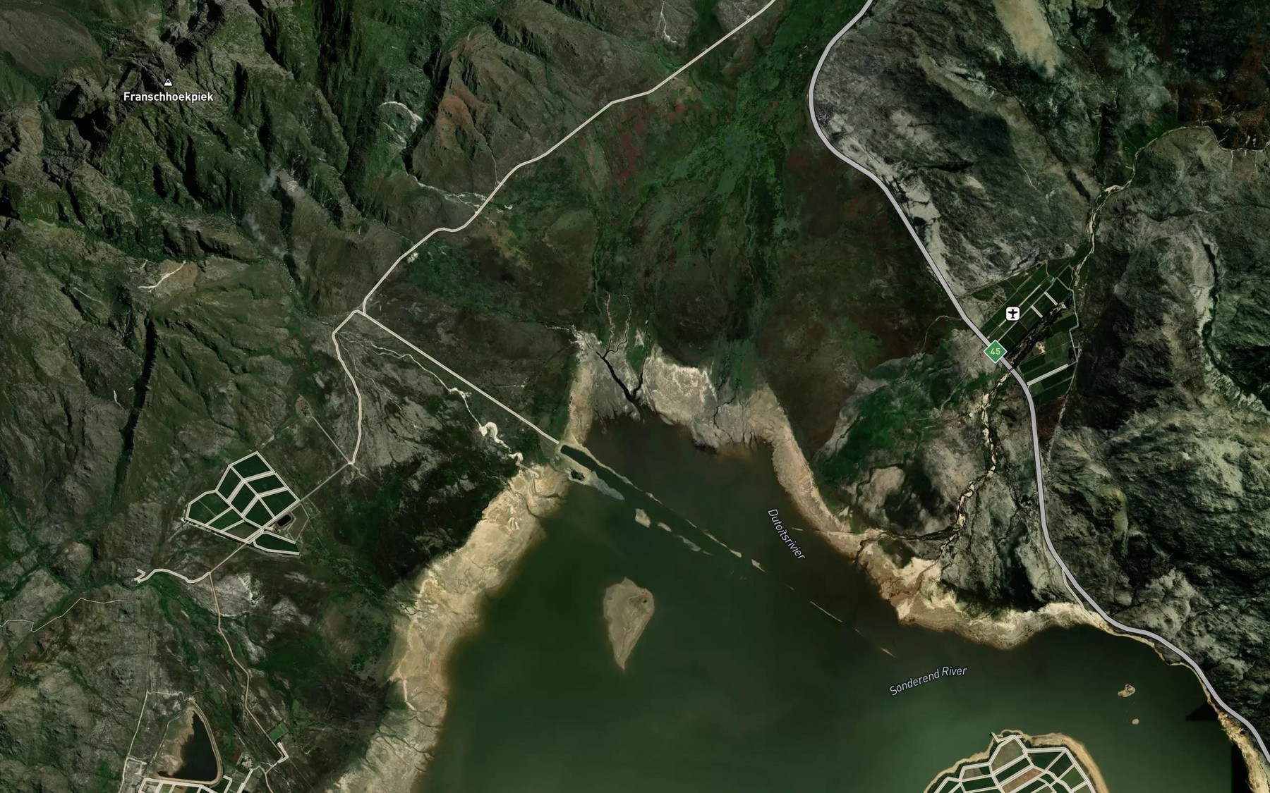 Satellite map of the Dutoitsrivier