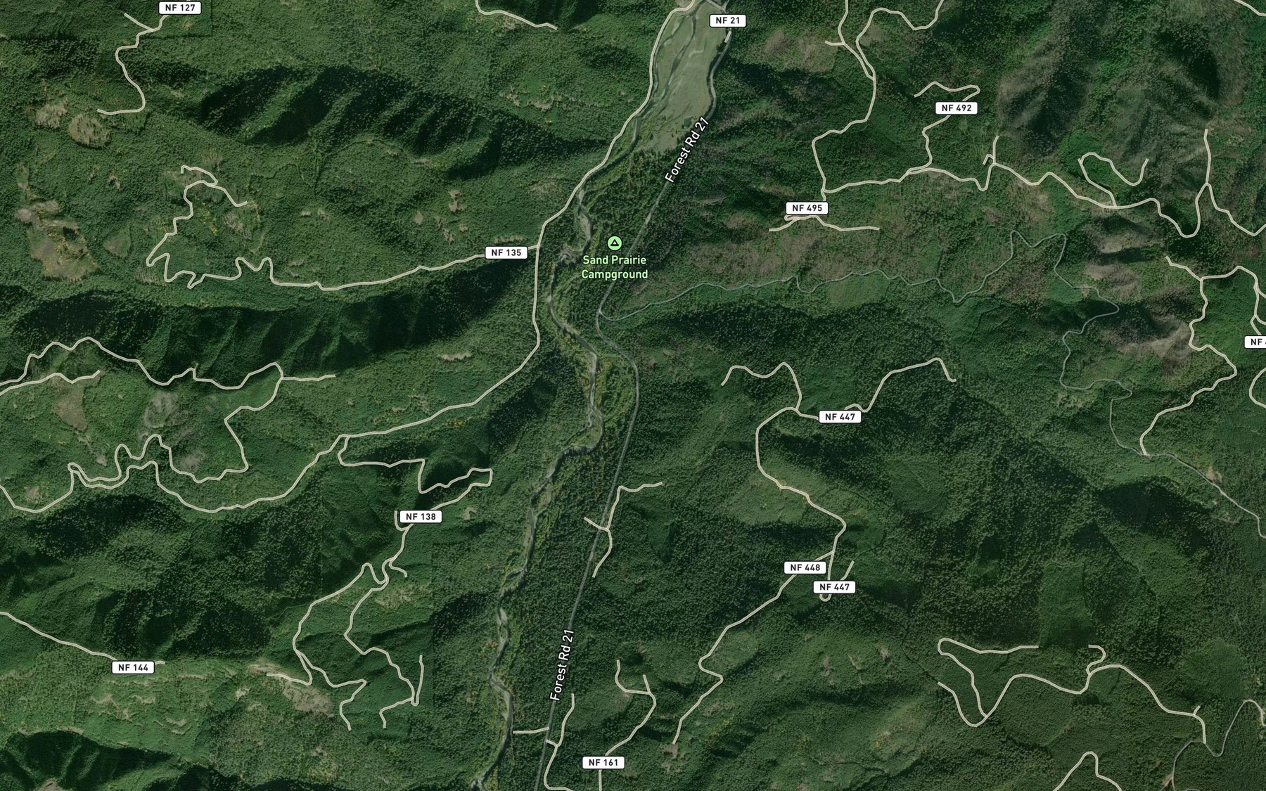 Satellite map of the Cone Creek