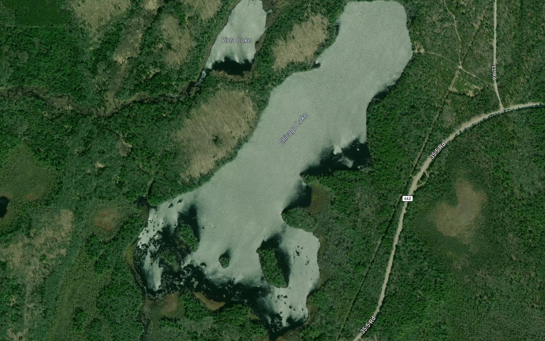 Satellite map of the Chicago Lake