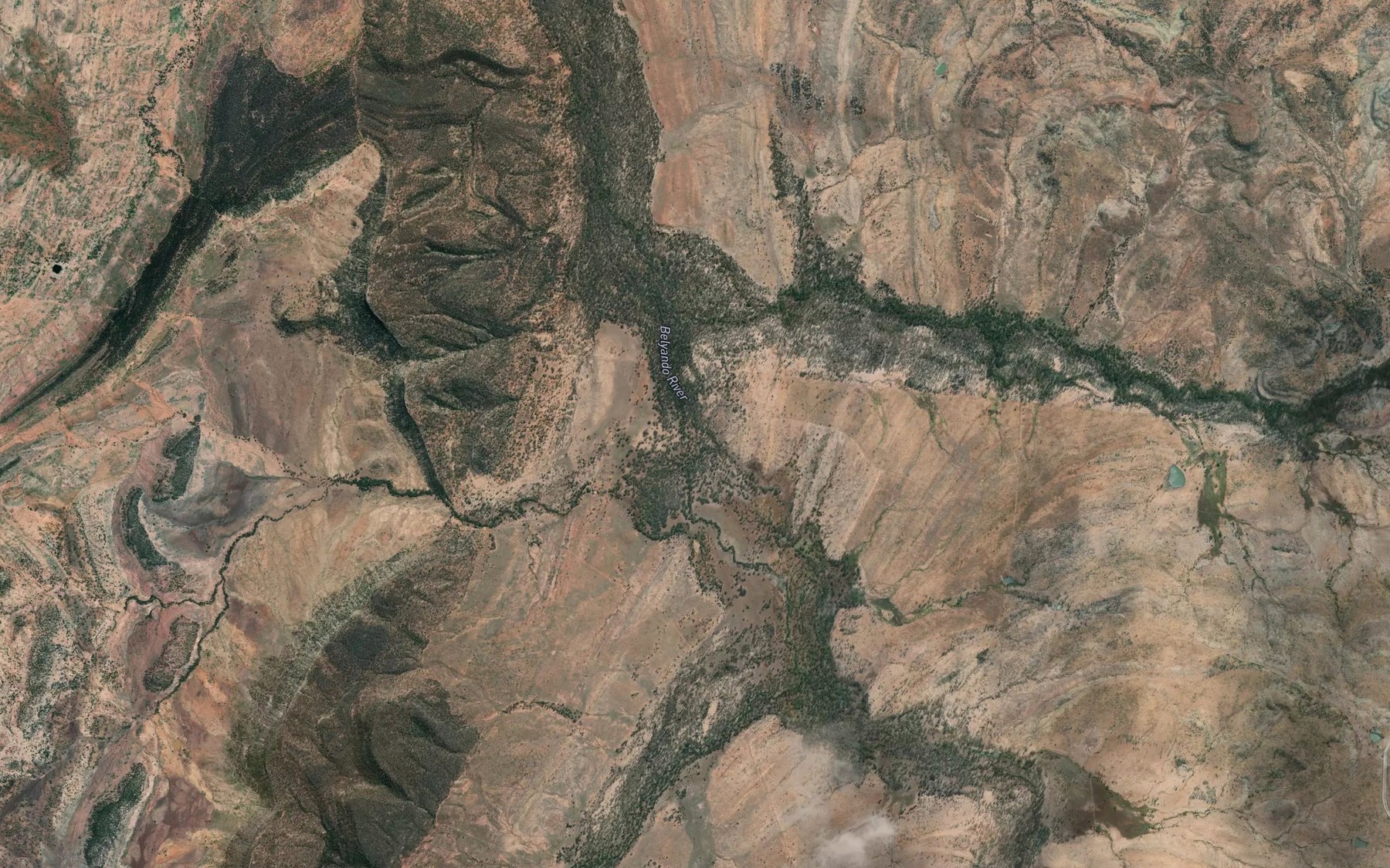 Satellite map of the Mount Mudge Creek