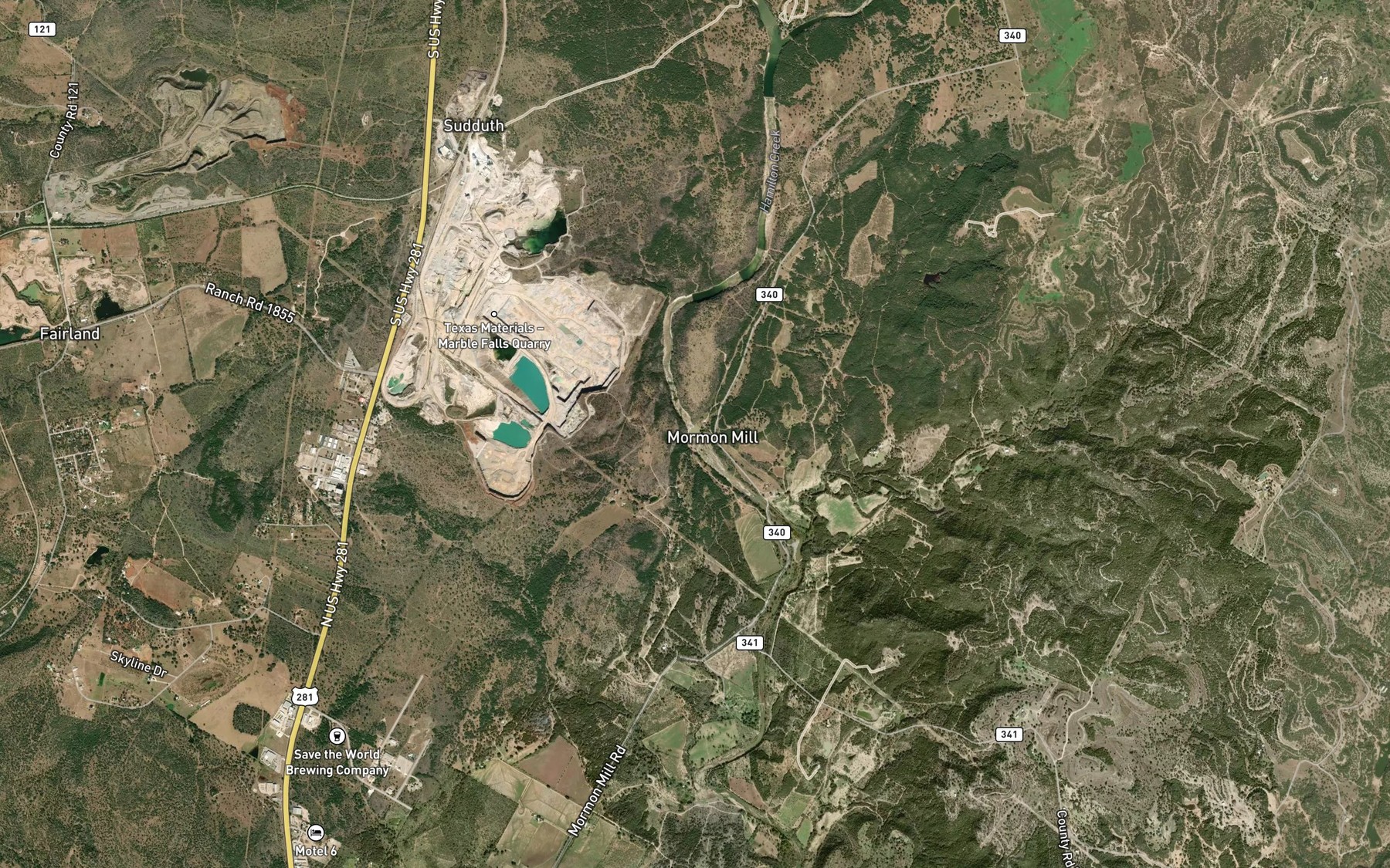 Satellite map of the Mill Pond