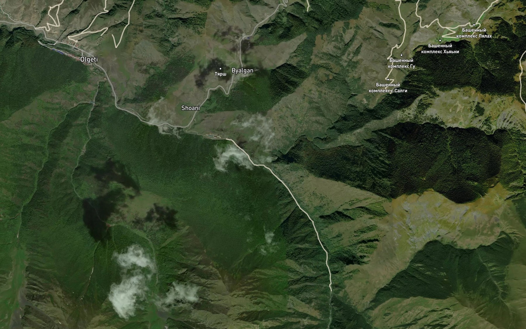 Satellite map of the Shondon