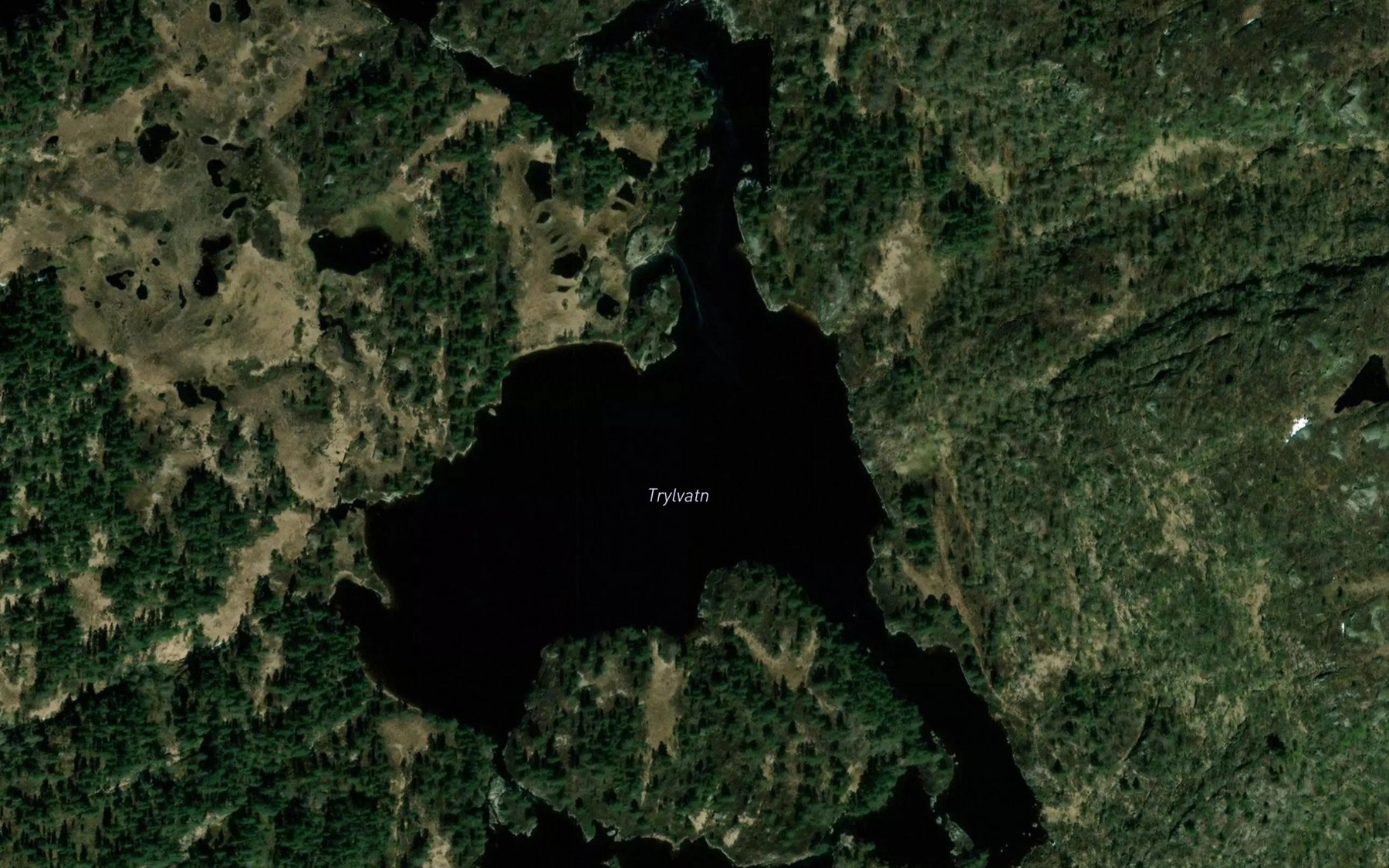 Satellite map of the Trylvatnet