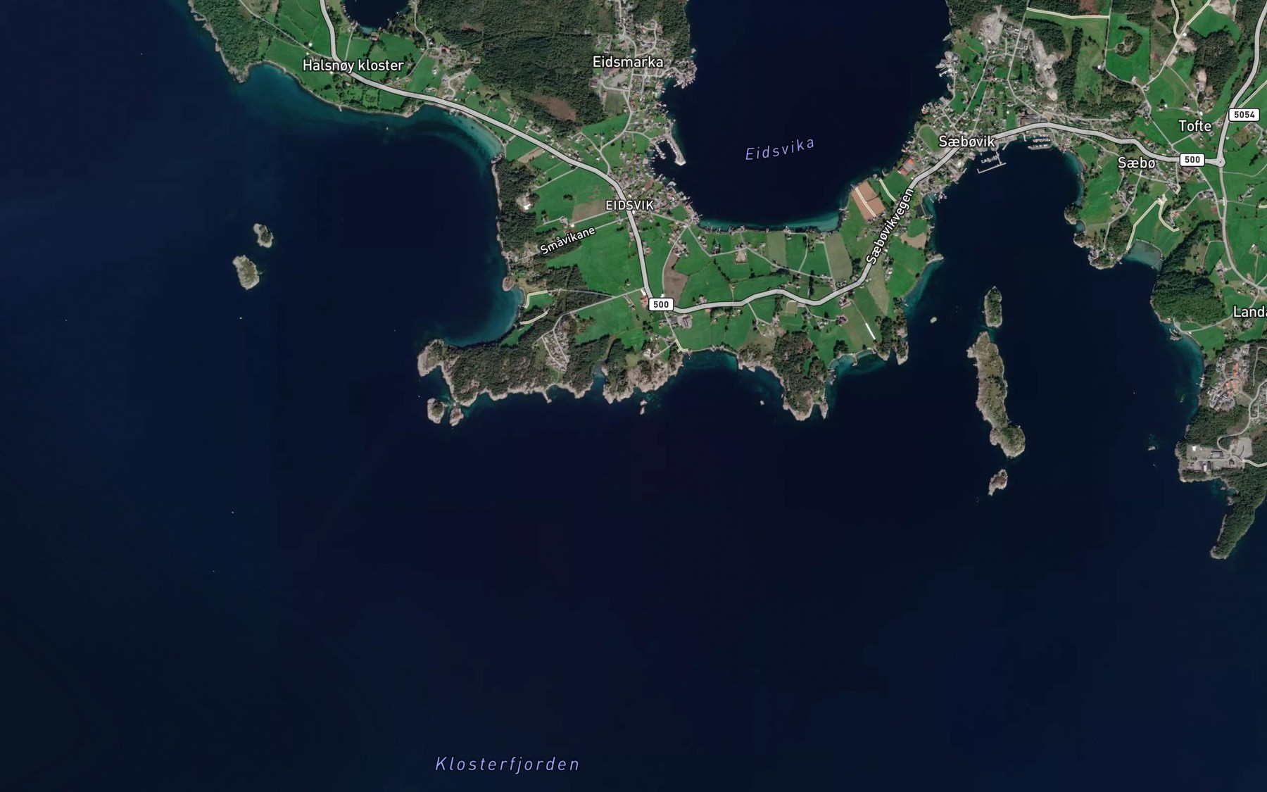 Satellite map of the Bestevika