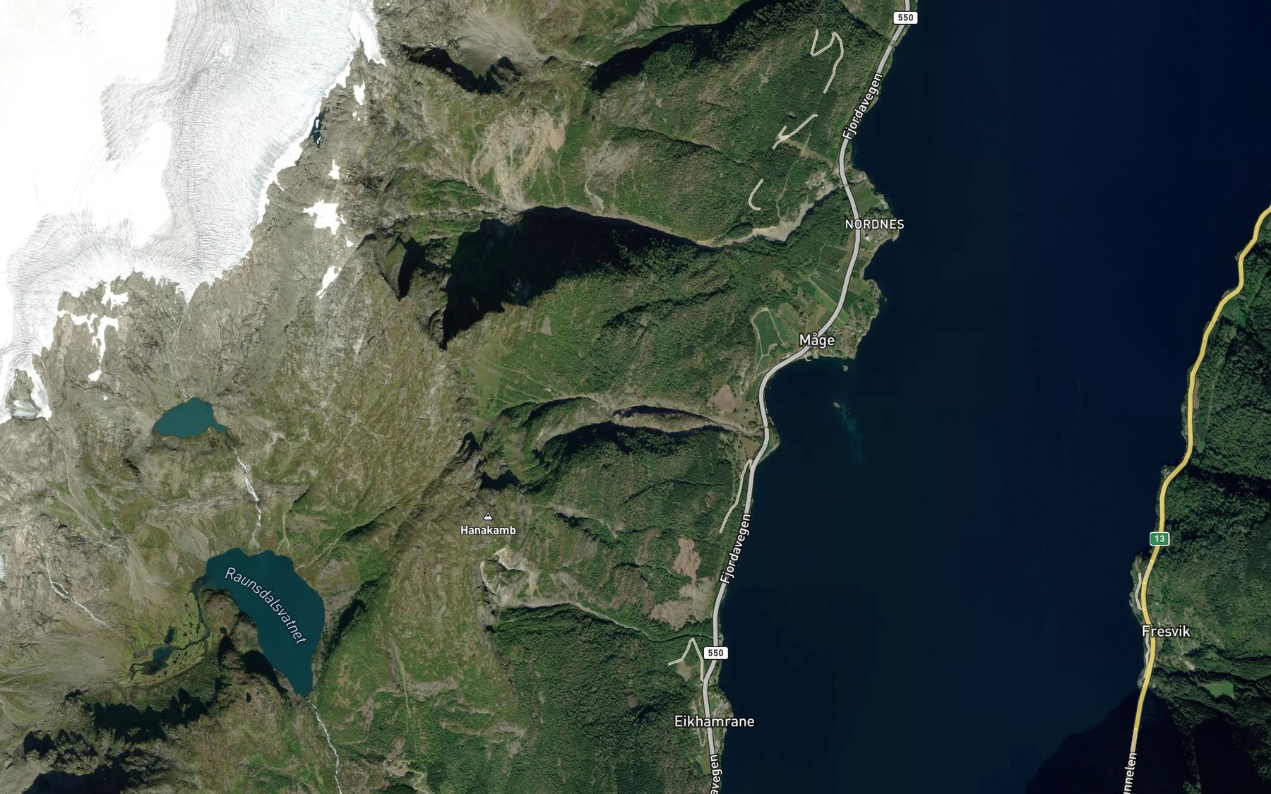 Satellite map of the Kvinet