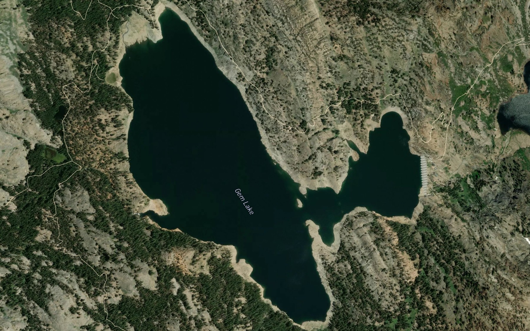 Satellite map of the Gem Lake