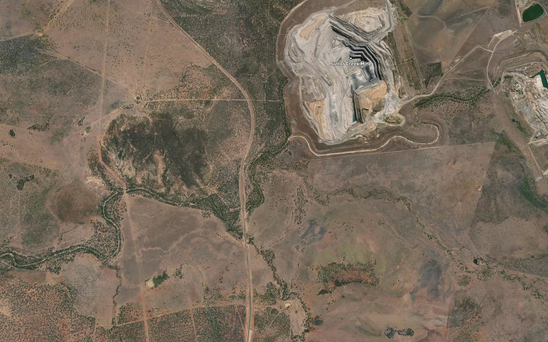 Satellite map of the Boundary Creek