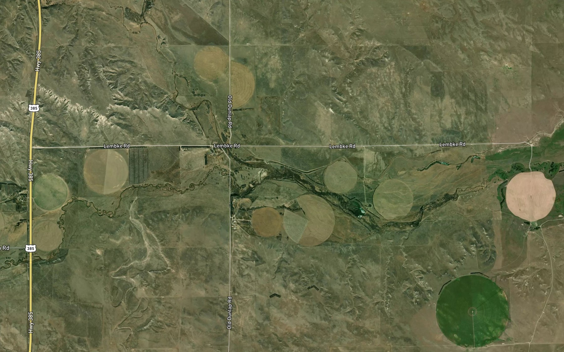 Satellite map of the Cottonwood Creek