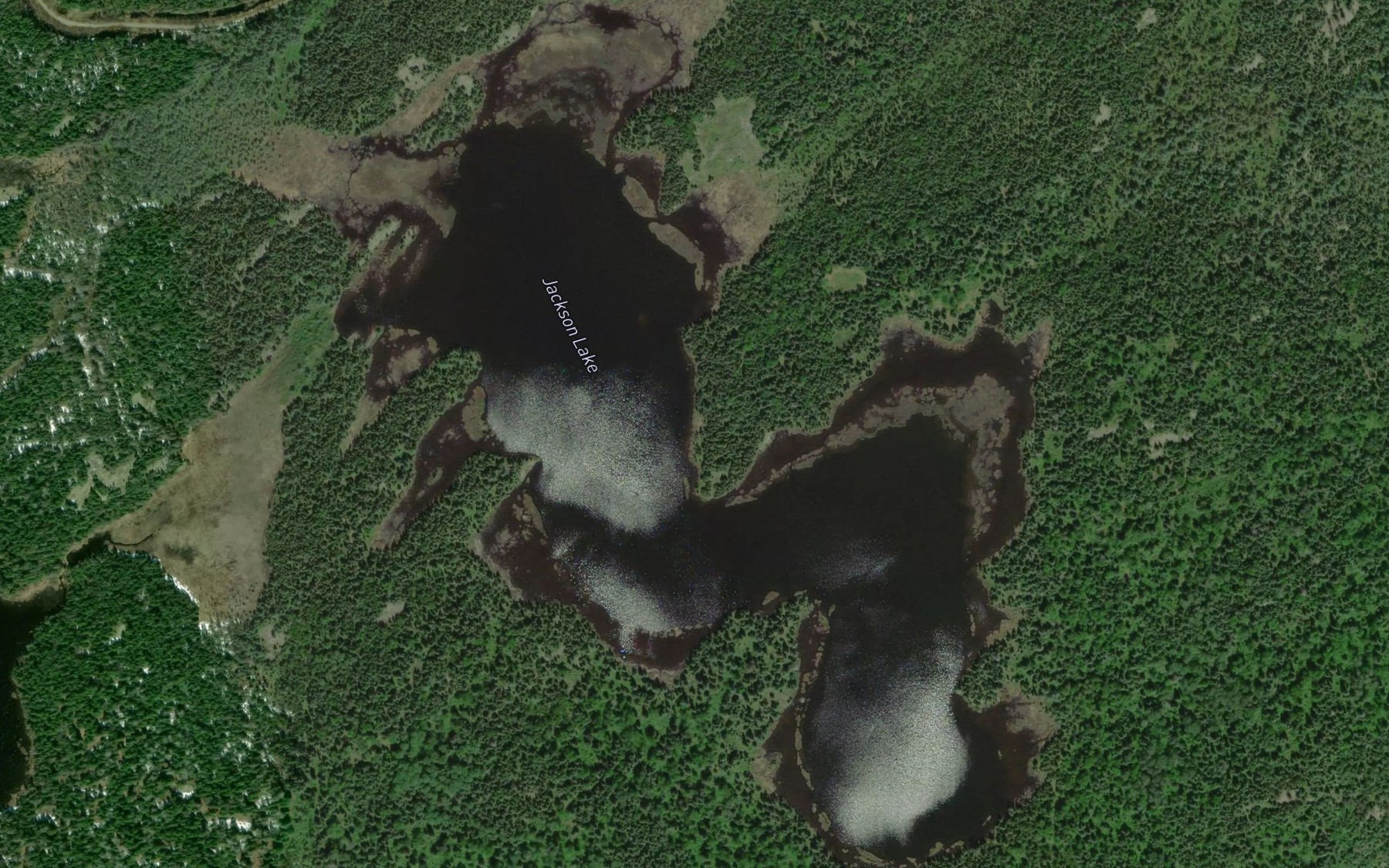 Satellite map of the Jackson Lake