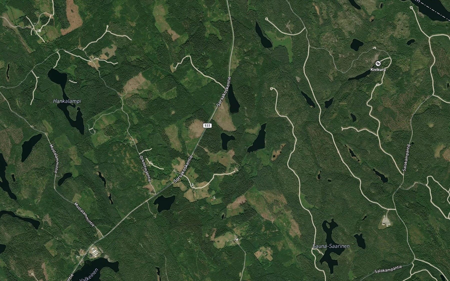 Satellite map of the Pieni-Kortteinen