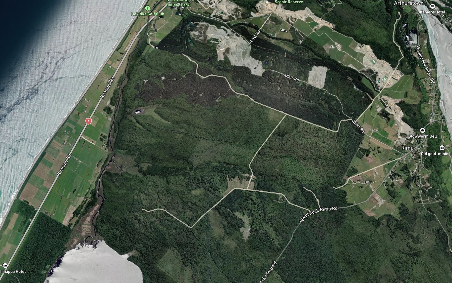 Satellite map of the Duskes Creek