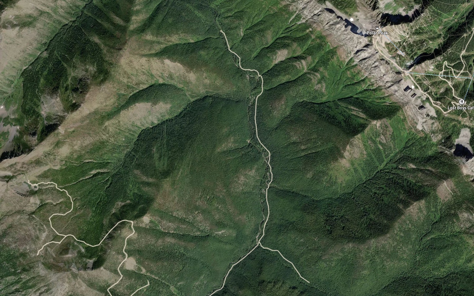 Satellite map of the Liphardt Creek
