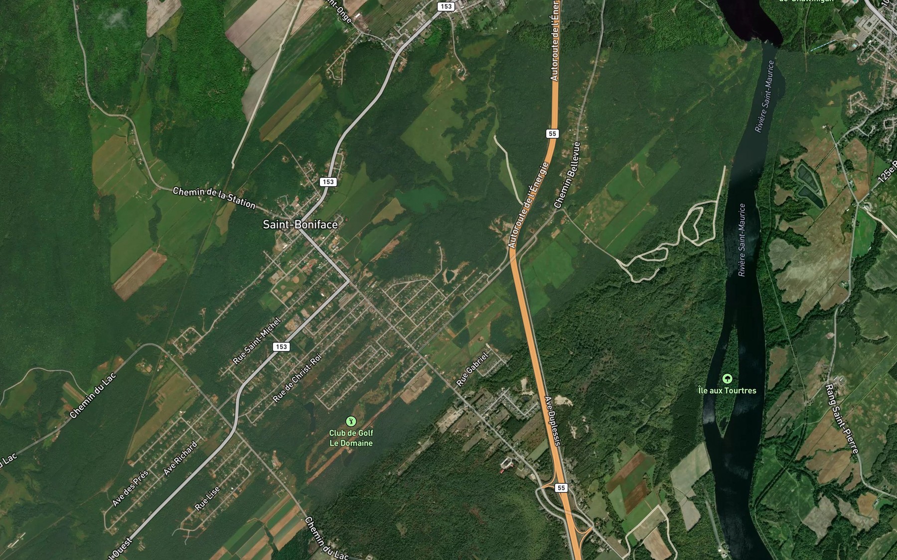 Satellite map of the Lac Lemay