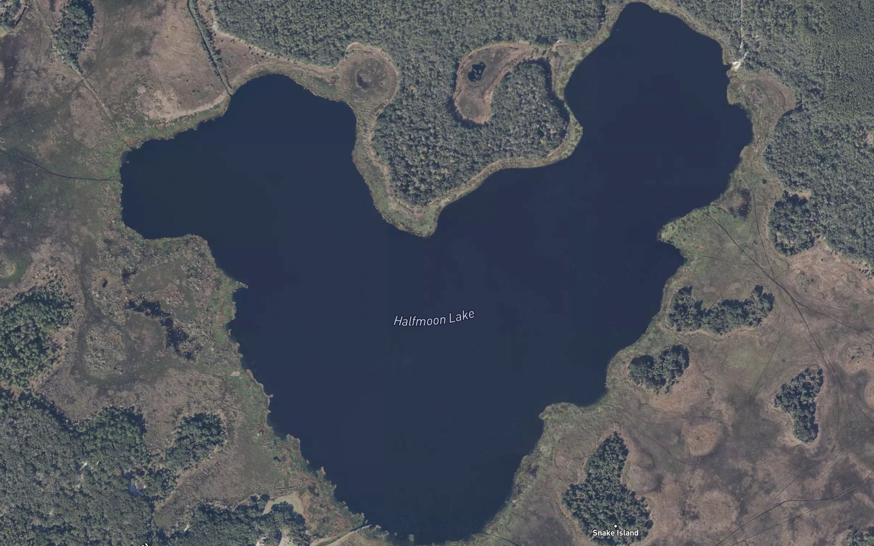 Satellite map of the Halfmoon Lake