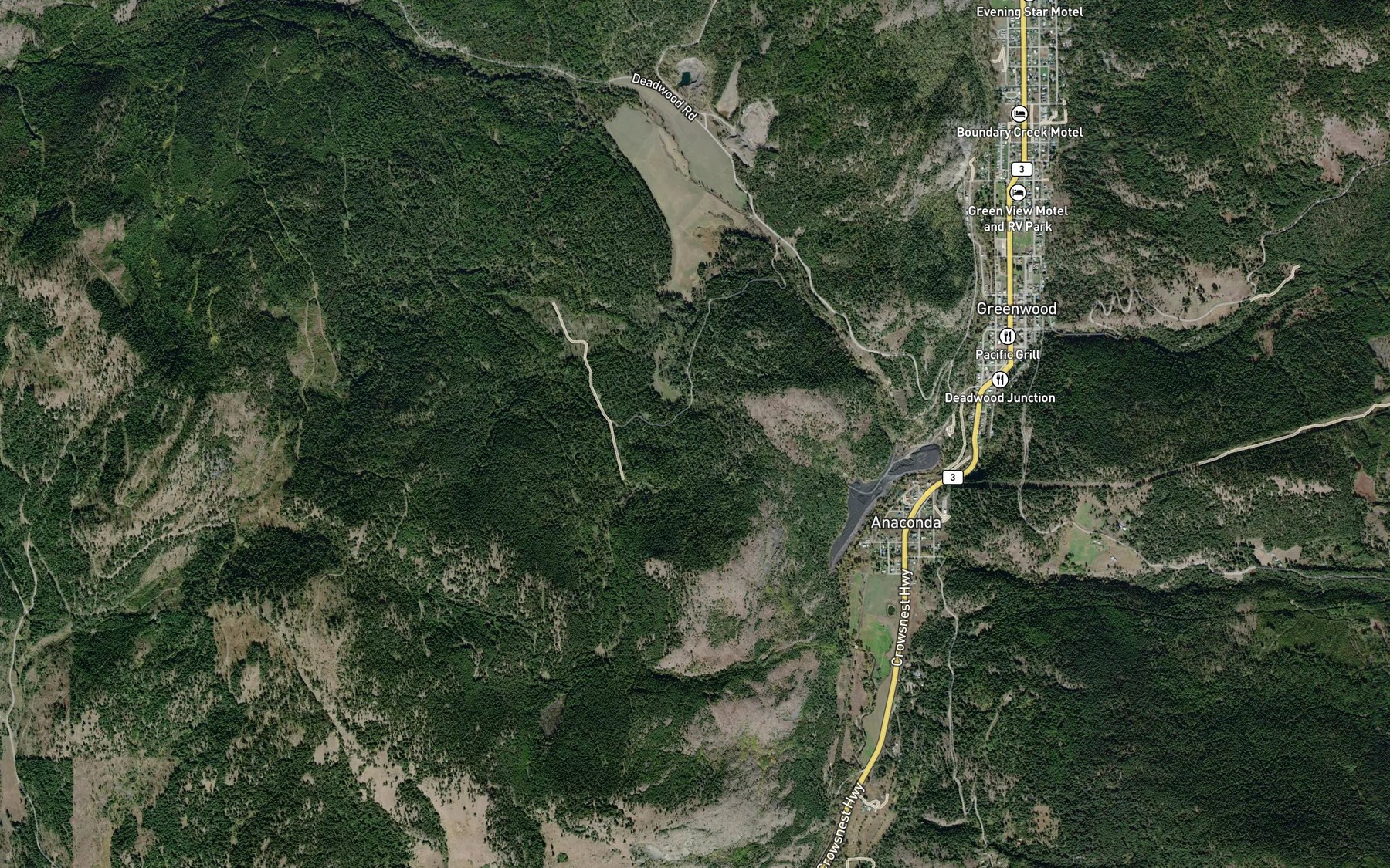 Satellite map of the Buckhorn Creek