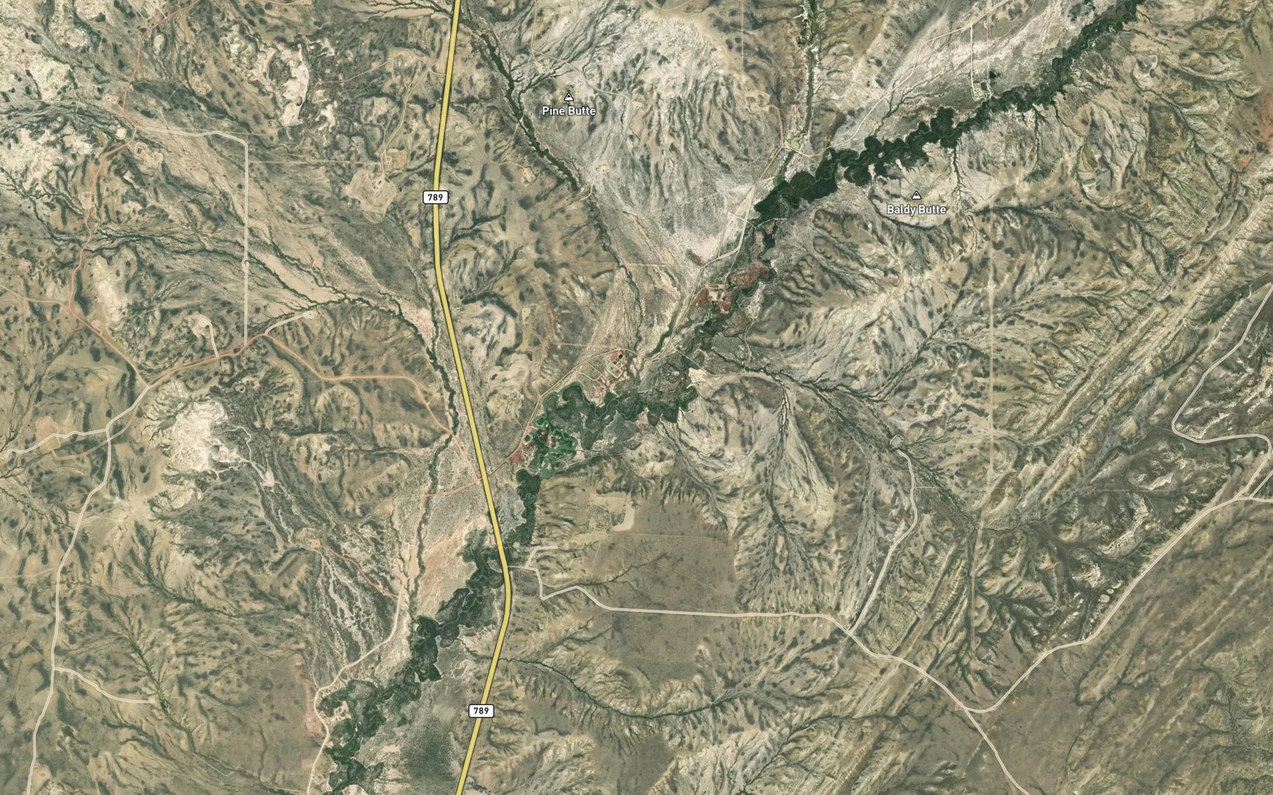 Satellite map of the Antelope Creek