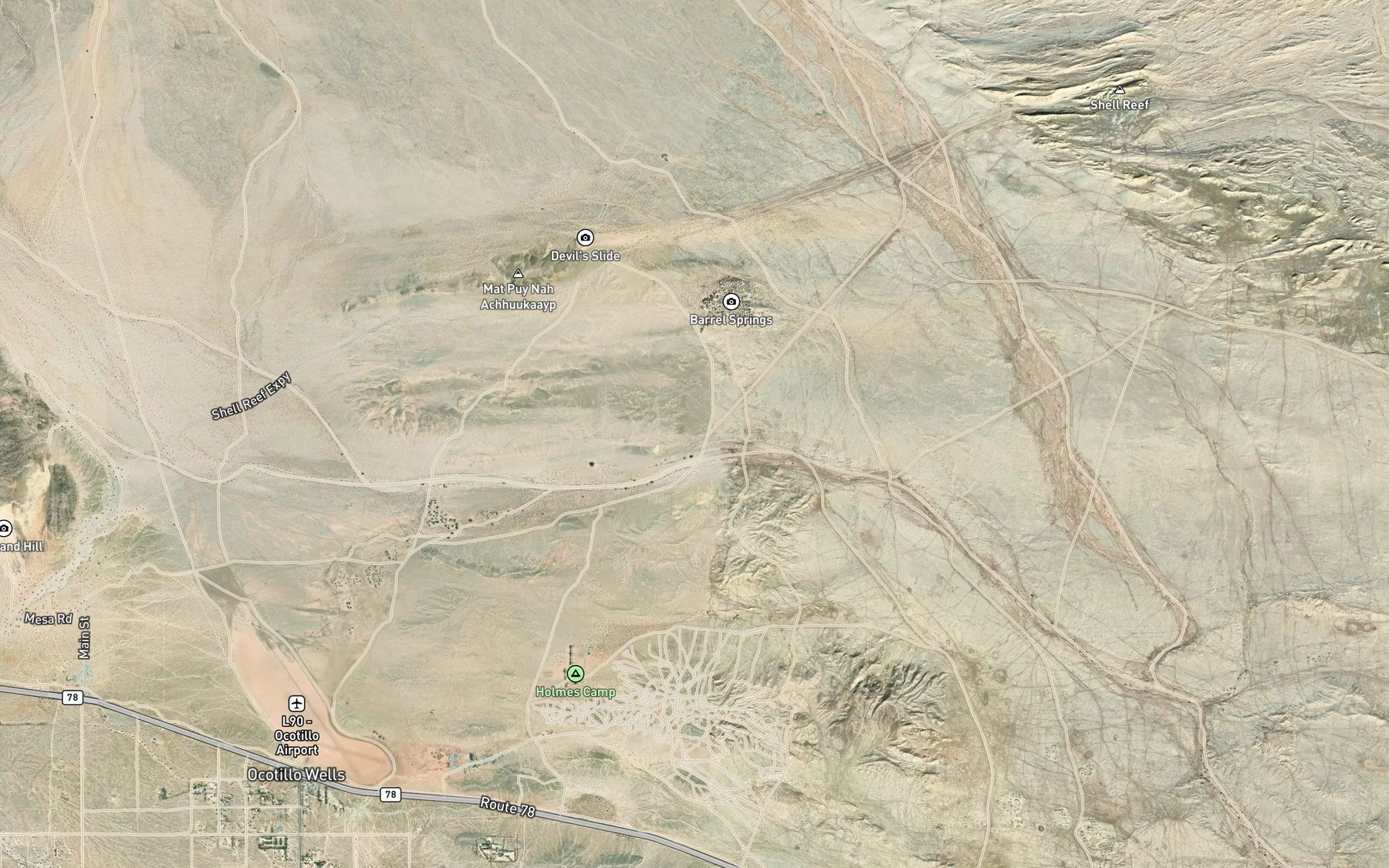 Satellite map of the Barrel Spring