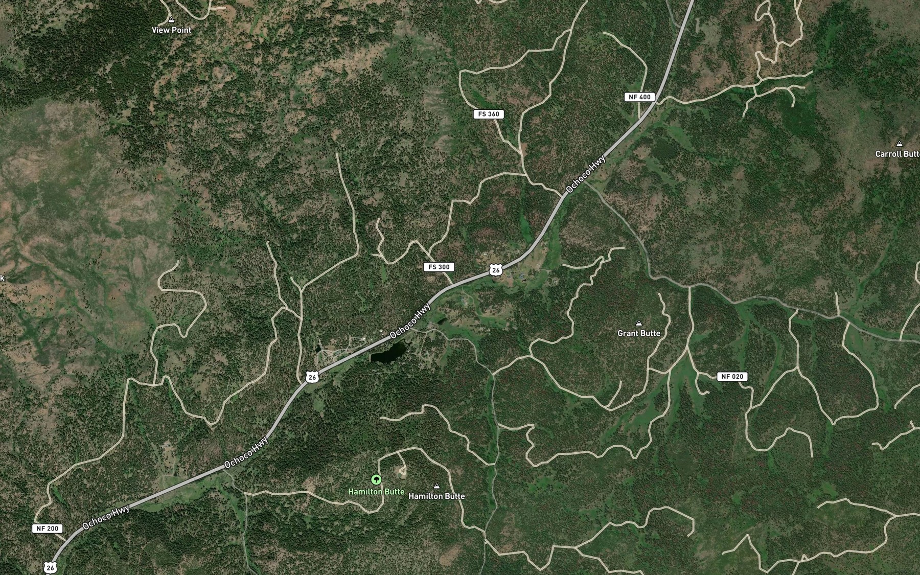 Satellite map of the Rail Creek