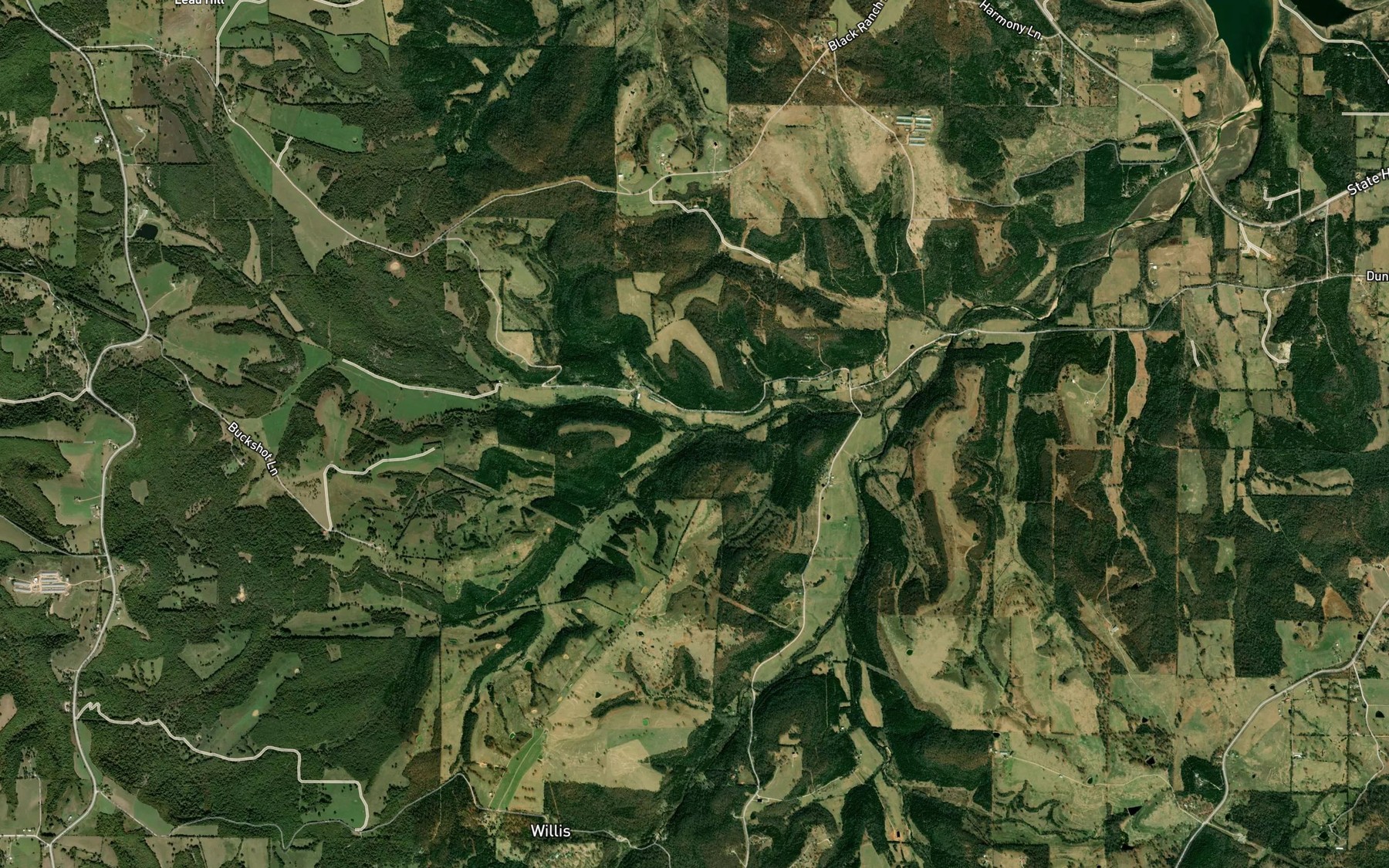Satellite map of the Bailey Branch