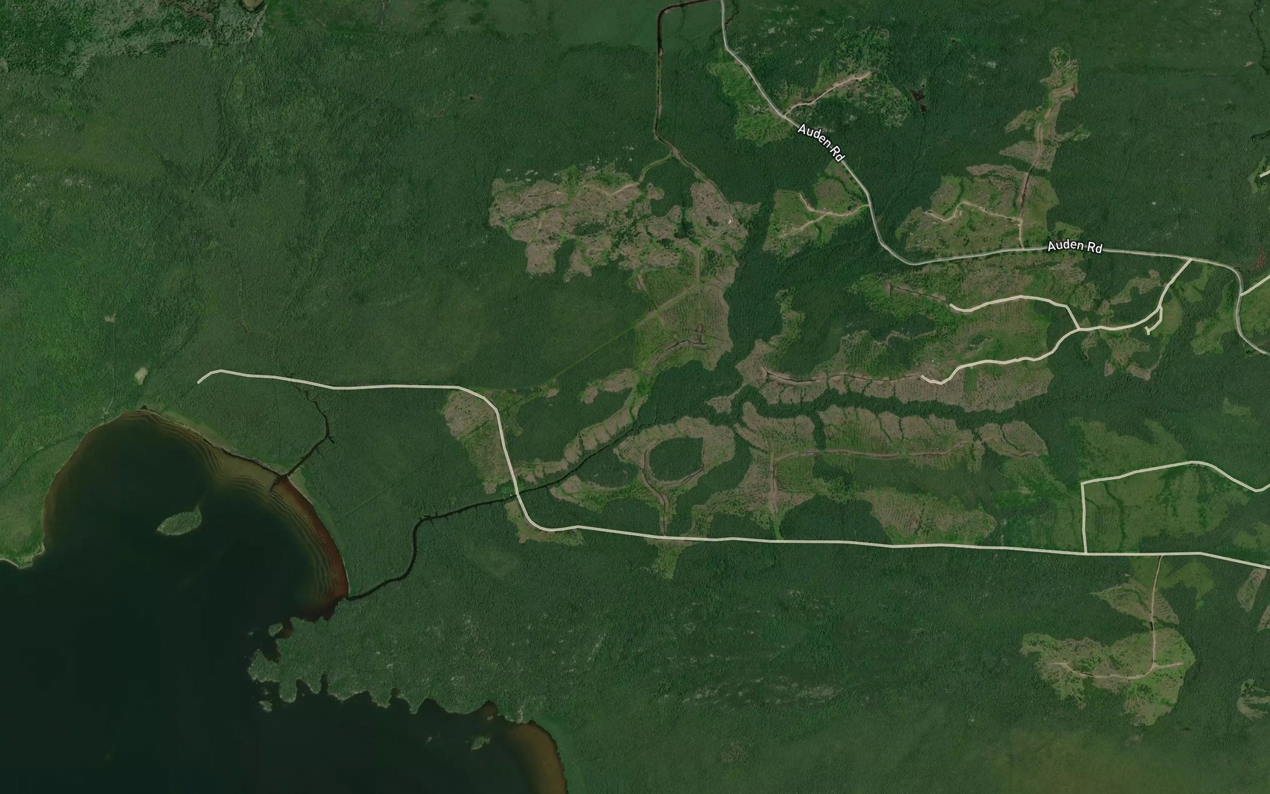 Satellite map of the East Stewart Creek