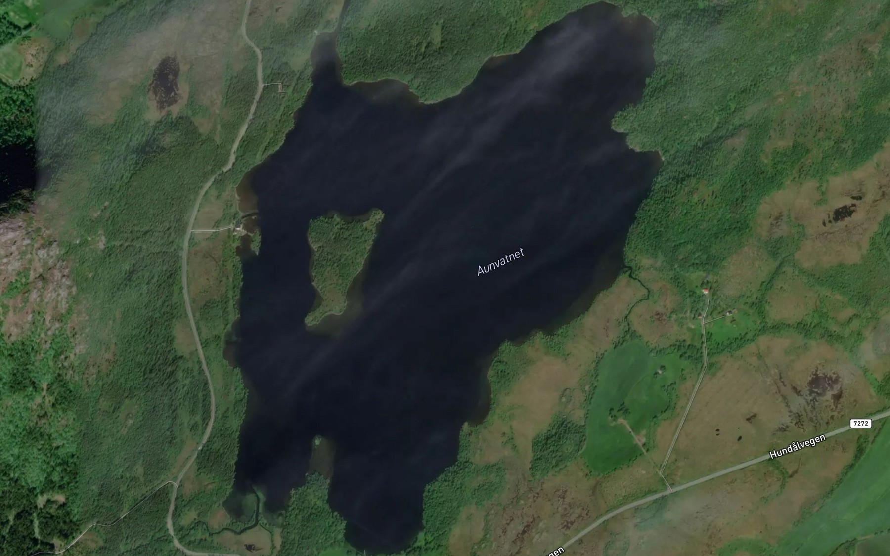 Satellite map of the Aunvatnet