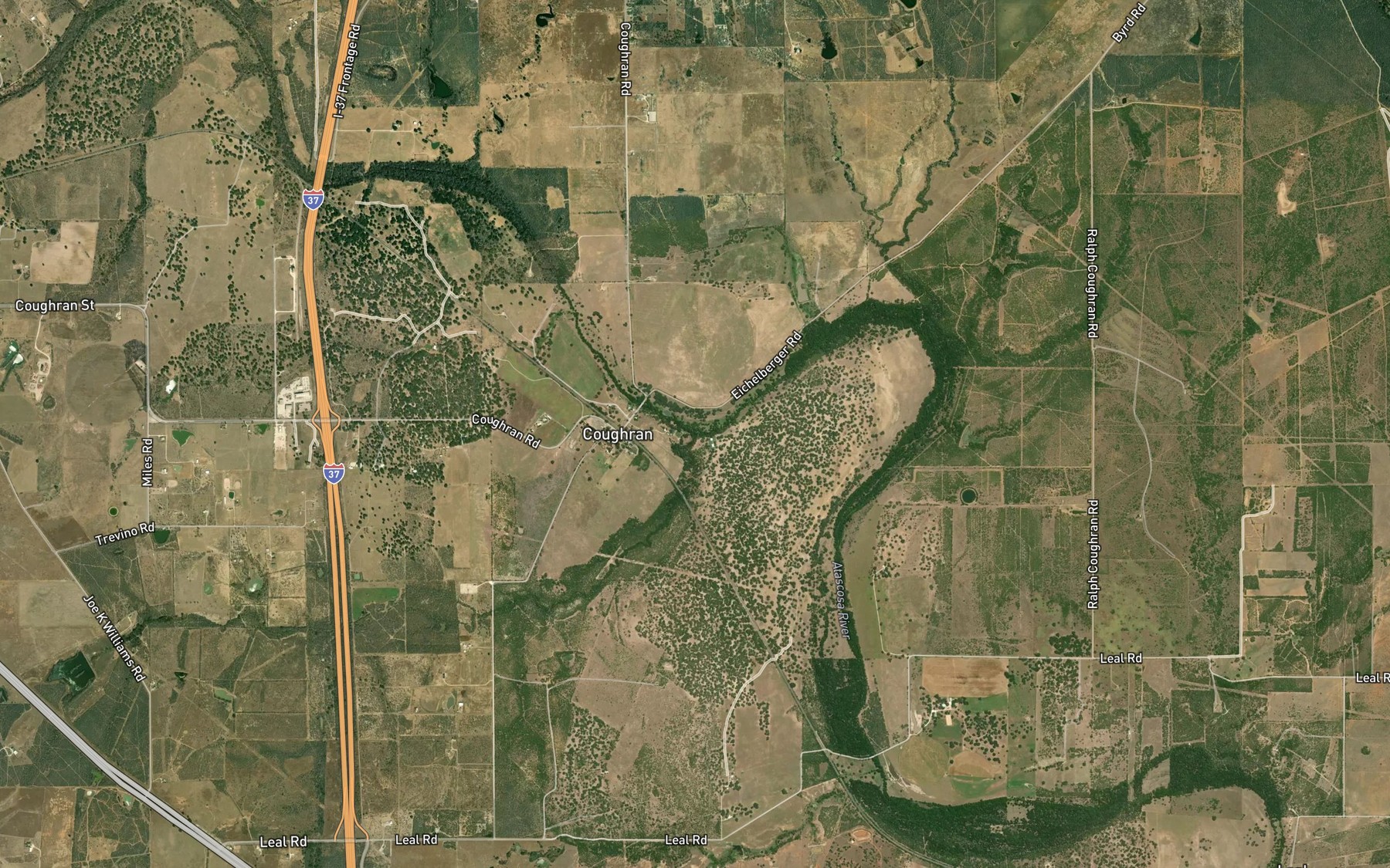 Satellite map of the Georgetown Creek