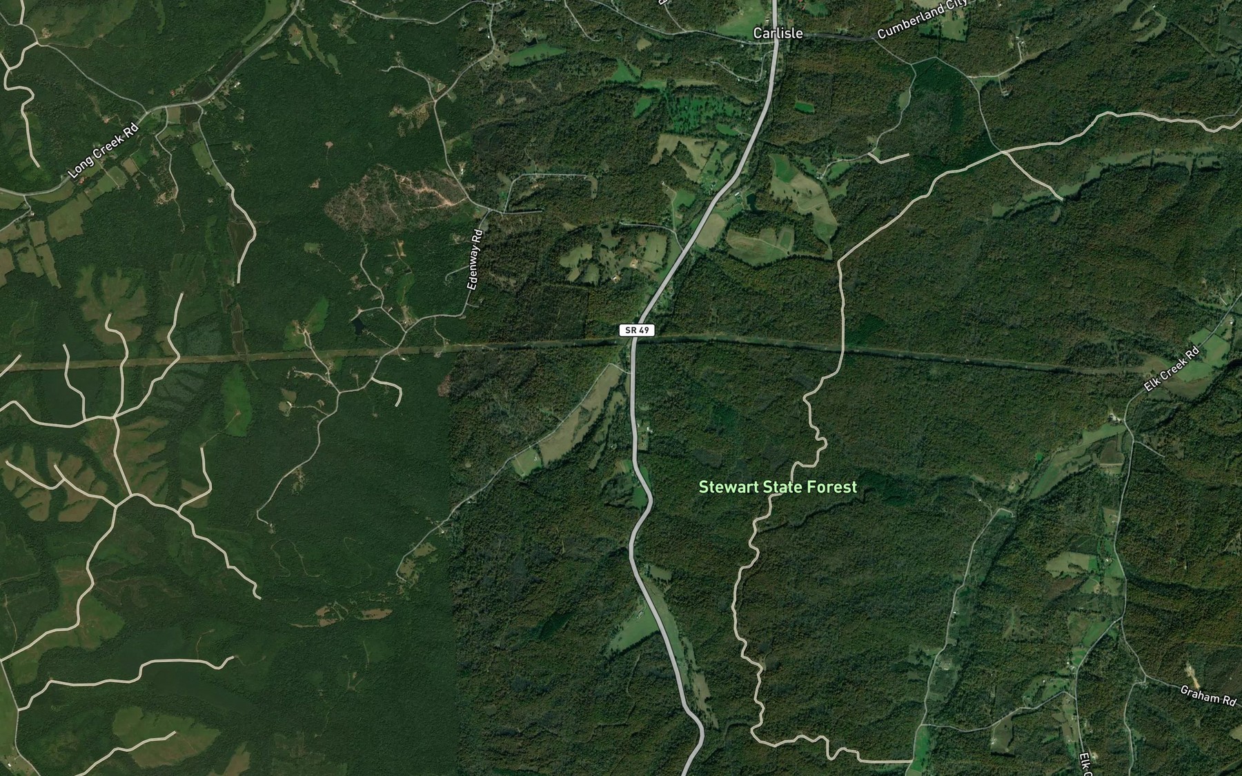 Satellite map of the Cross Creek