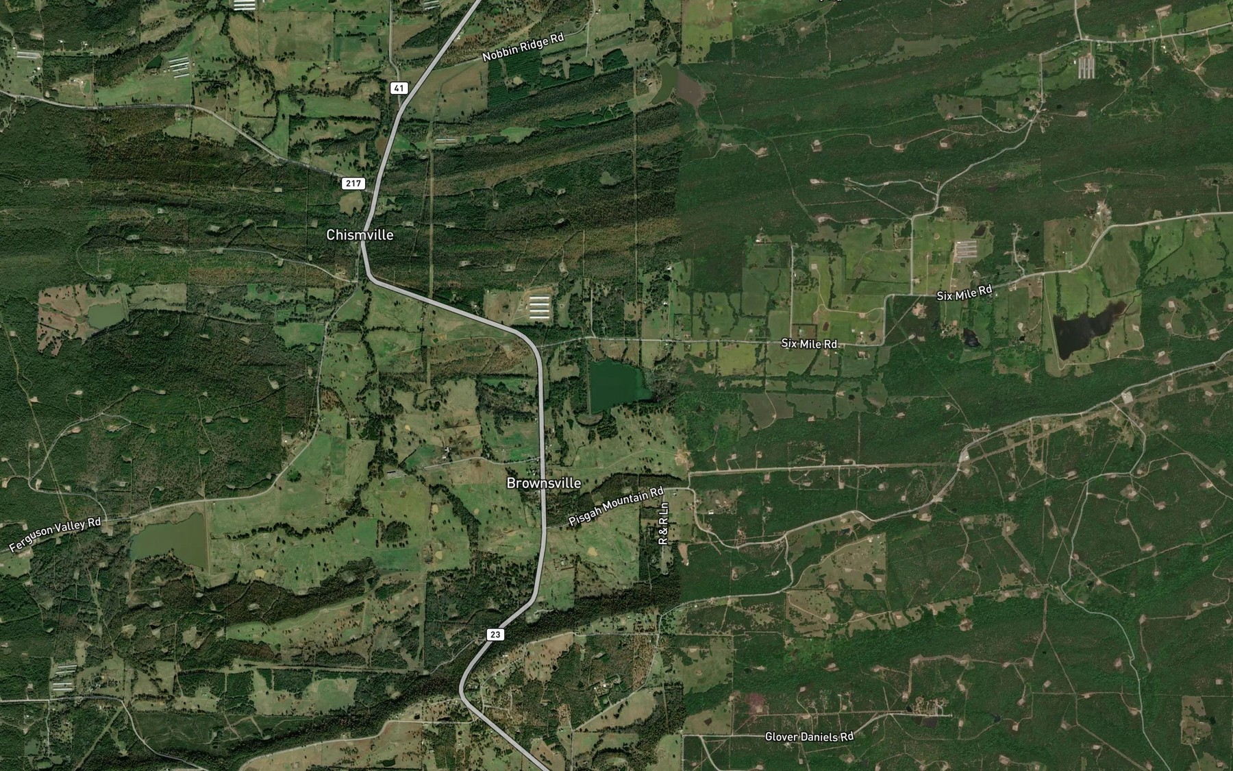 Satellite map of the Parker Lake