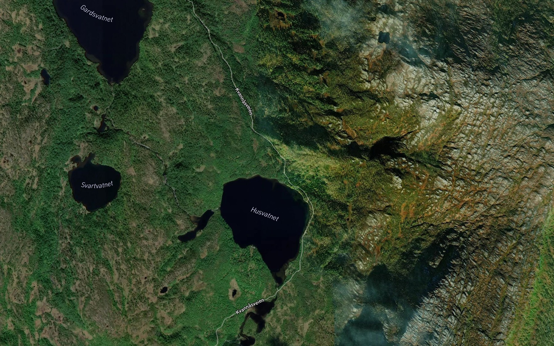 Satellite map of the Gretekjelda