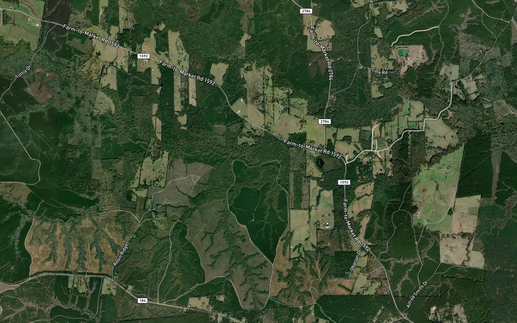 Satellite map of the Sulphur Creek