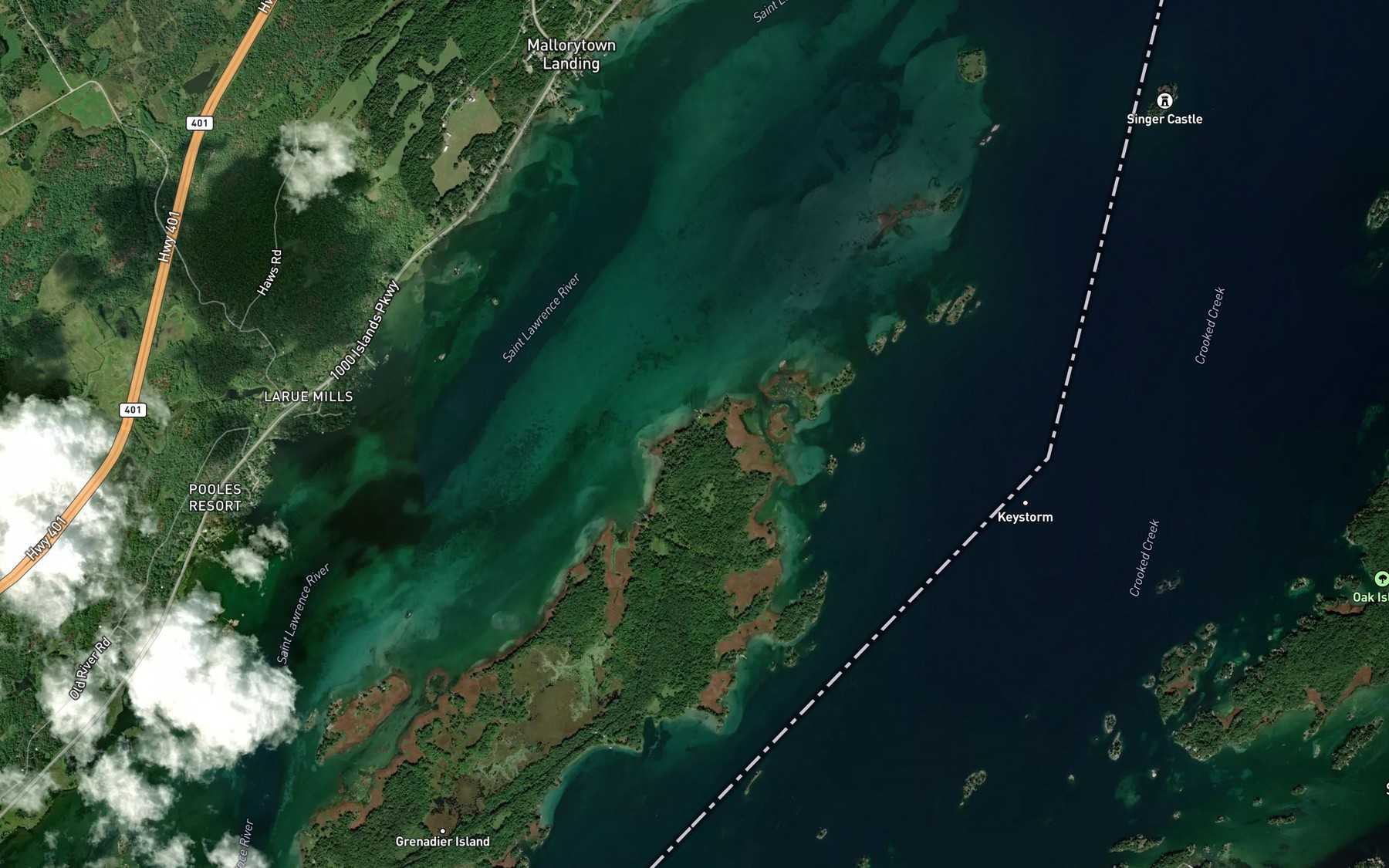 Satellite map of the Brooker's Creek