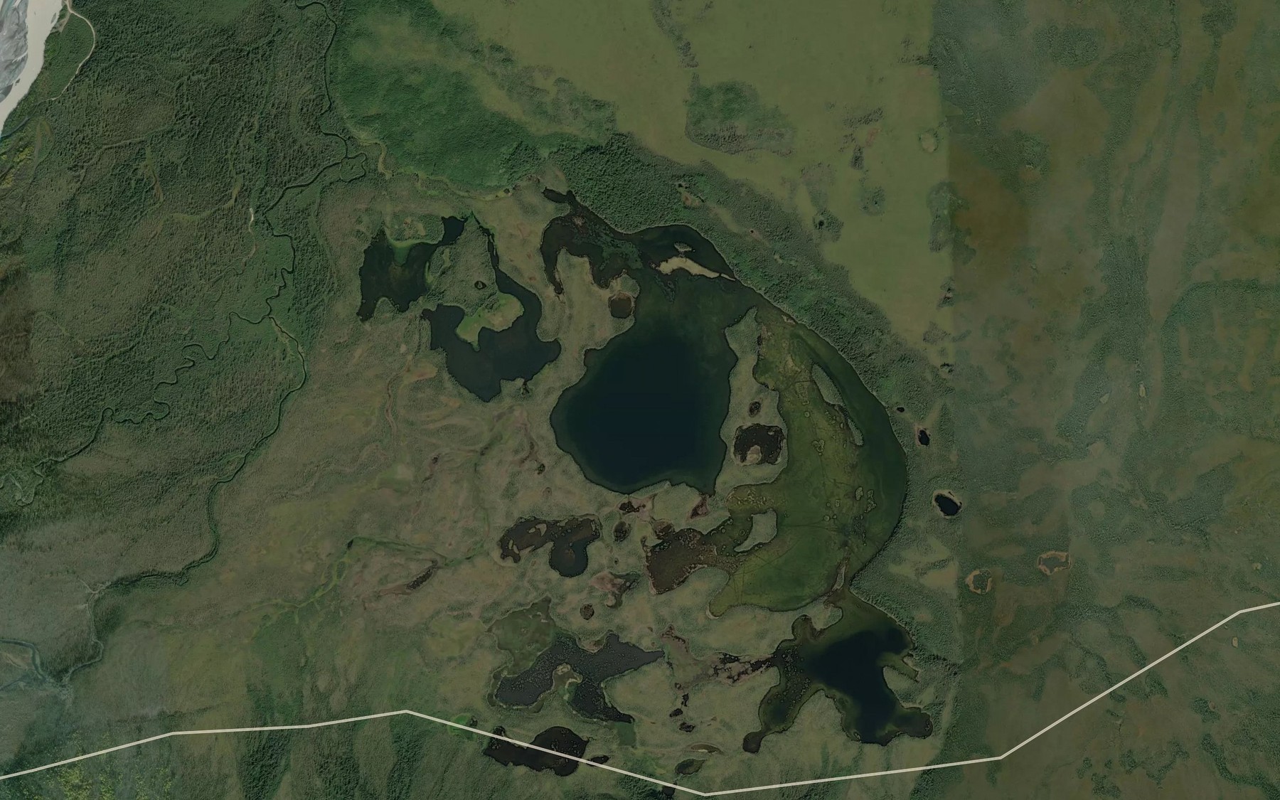 Satellite map of the Pickerel Lakes