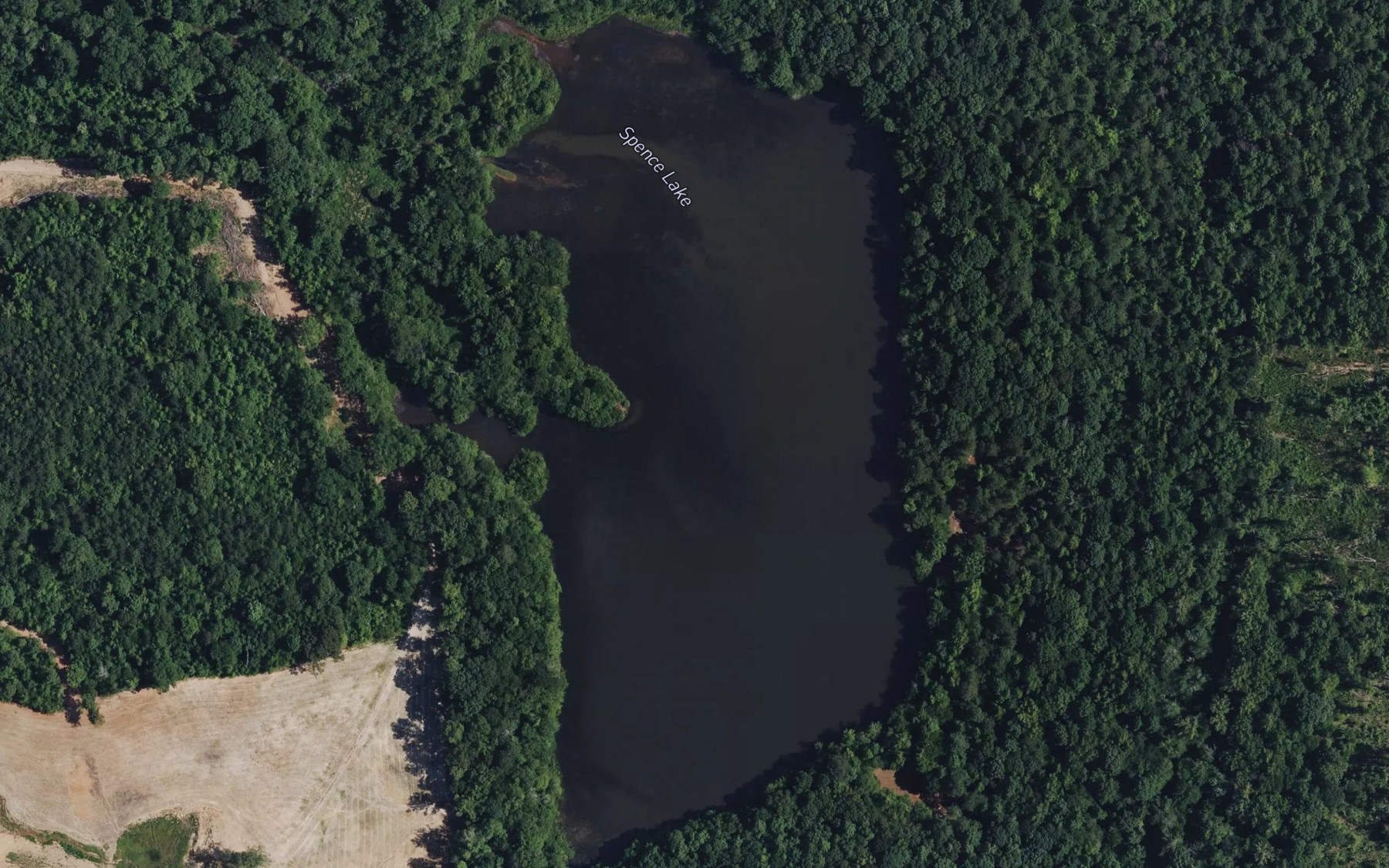 Satellite map of the Spence Lake