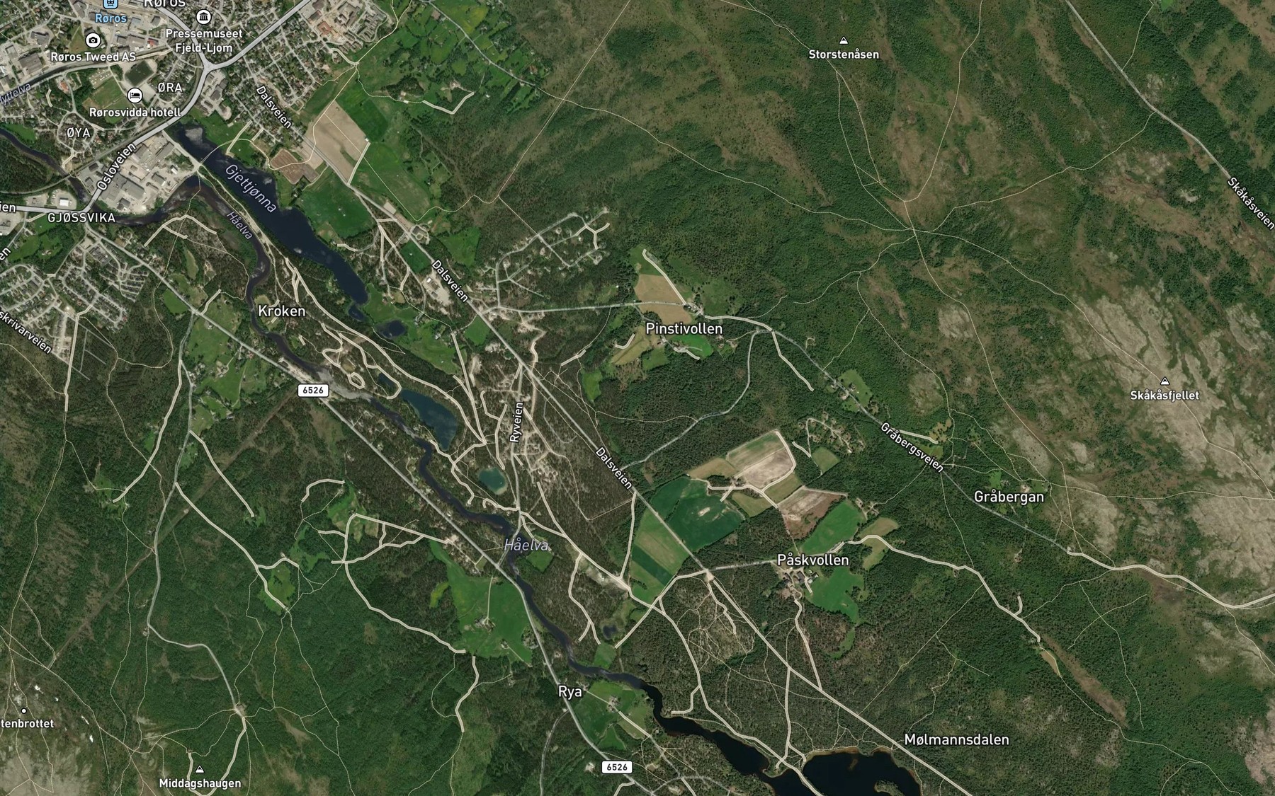 Satellite map of the Gropbekken